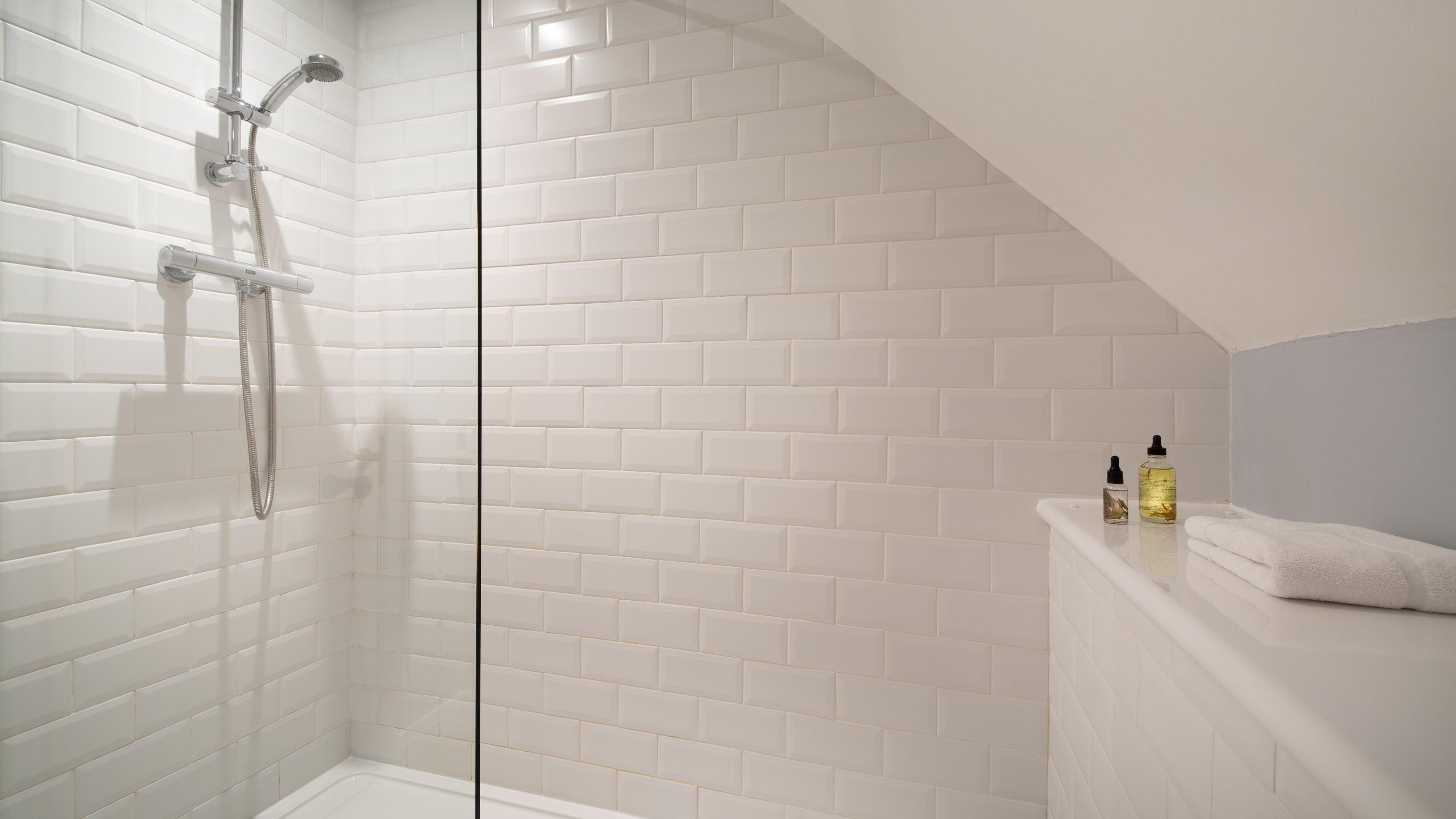 The shower room at Boatman's Loft, Yorkshire