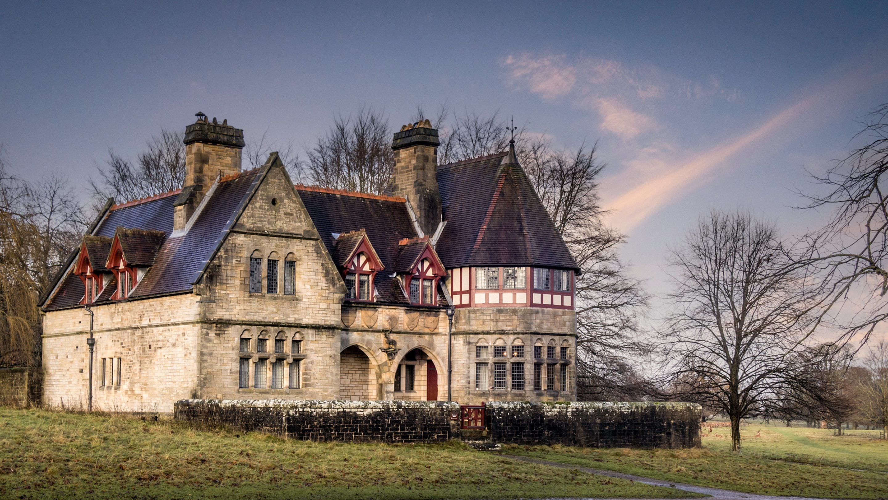 A view of the exterior of Choristers' House in winter, Yorkshire