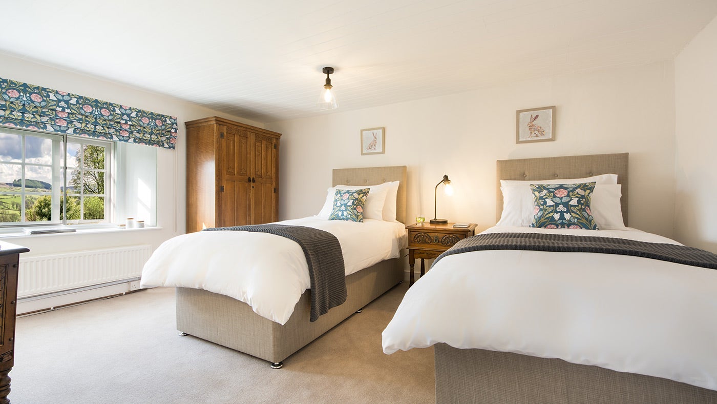 The twin bedroom at Cockayne Cottage, Yorkshire