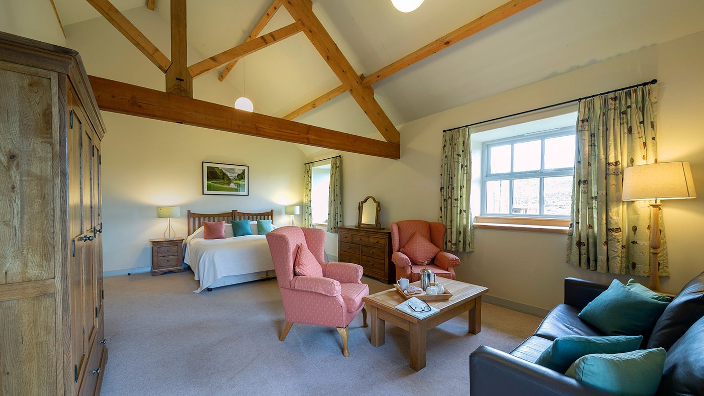 The master bedroom at Curlew, Ripon, Yorkshire