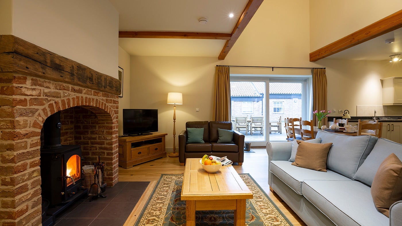 The sitting and dining area at Curlew, Ripon, Yorkshire