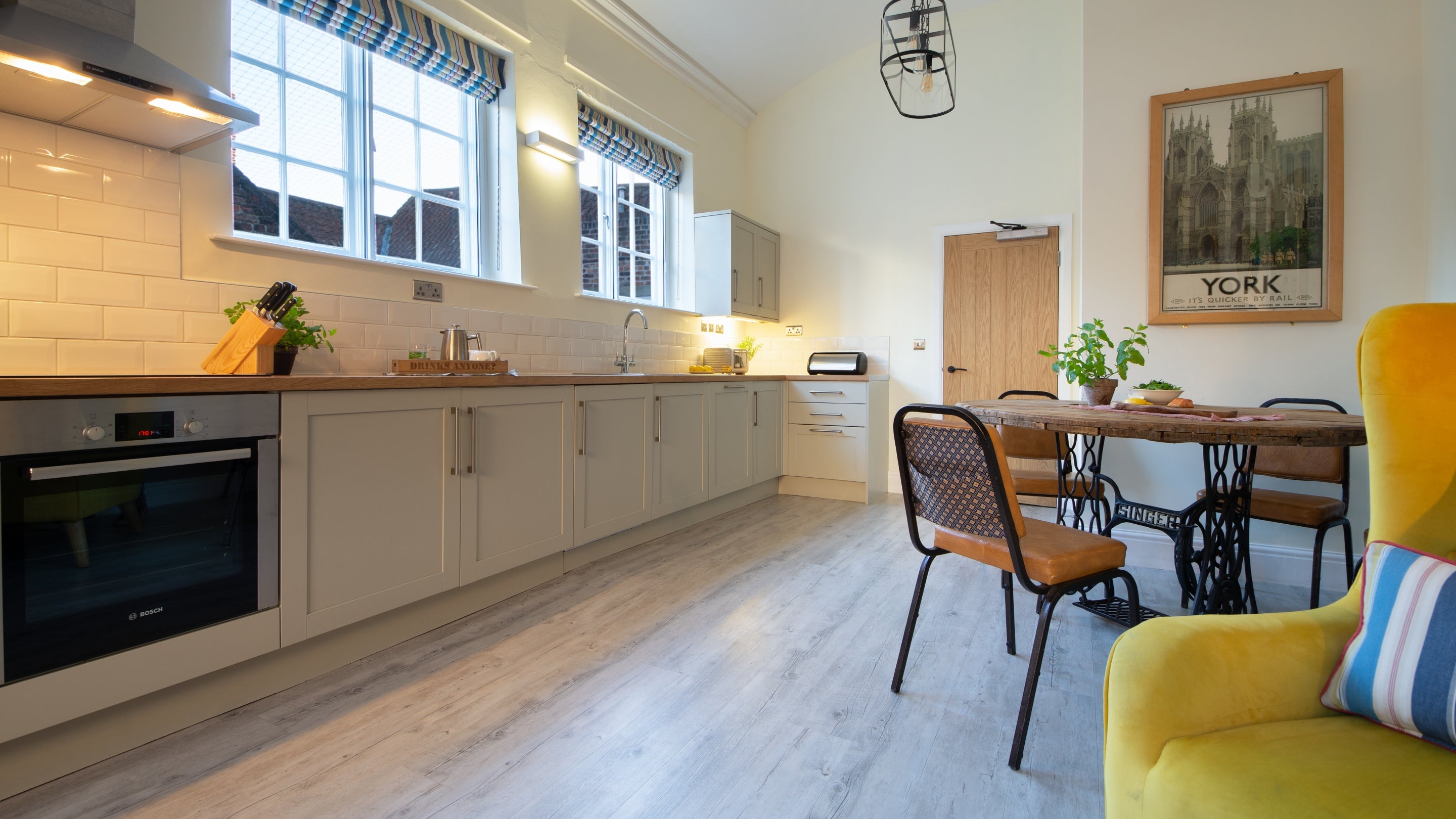 The kitchen, dining and sitting area at Draper's Flat, Yorkshire