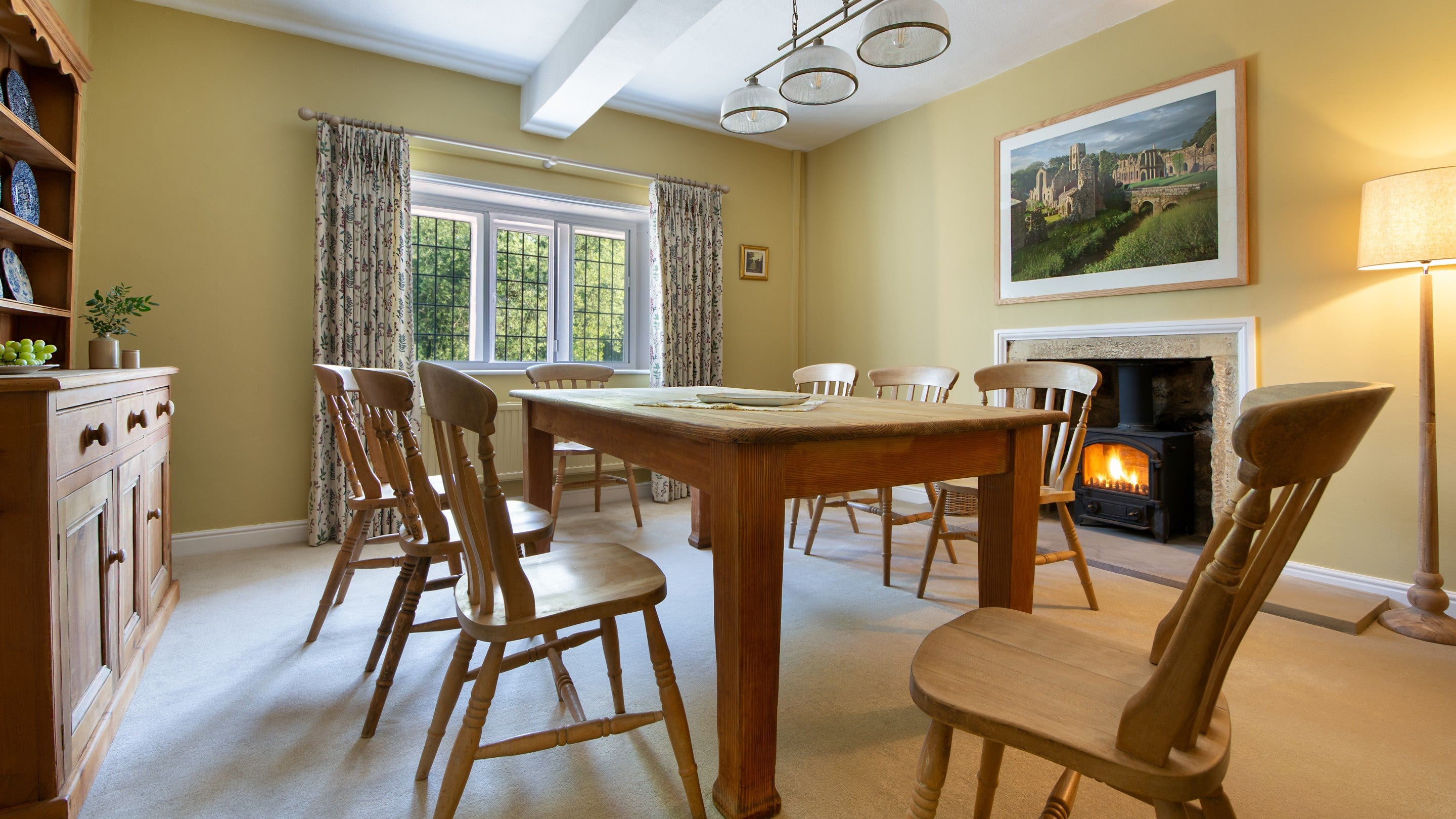 The dining room at Fountains Cottage, Yorkshire