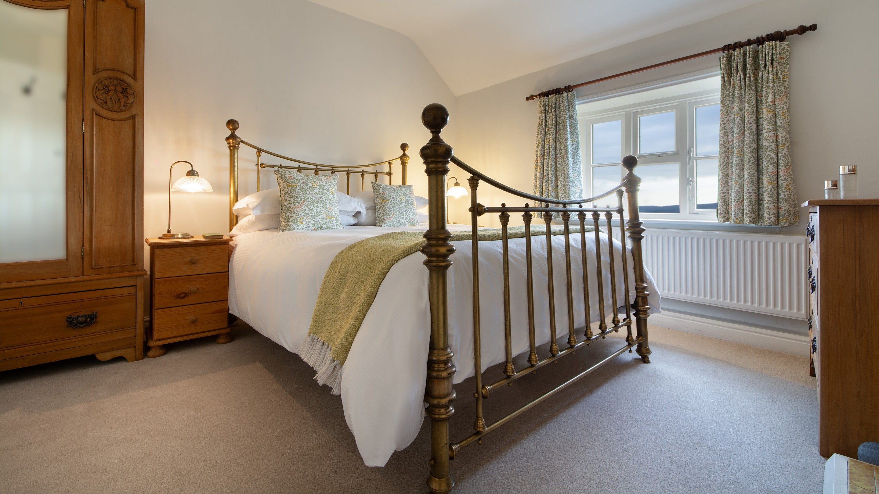 The double bedroom at High Lidmoor Farmhouse, Yorkshire