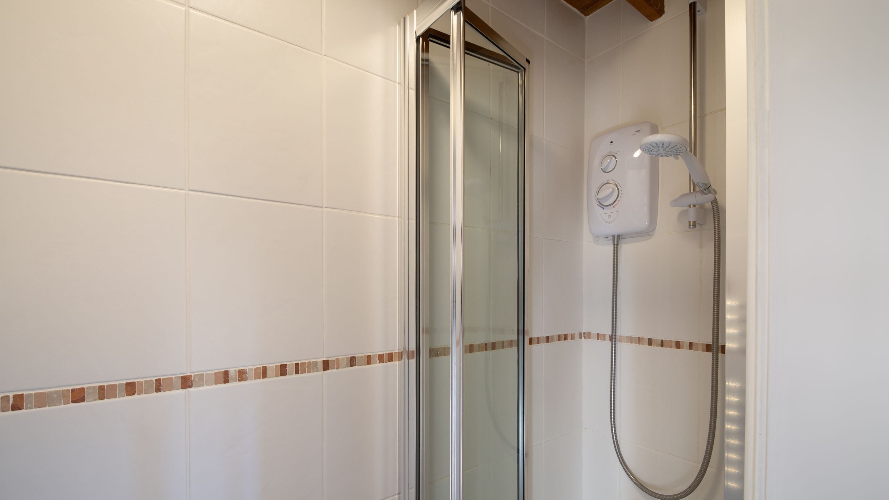 The shower room at High Lidmoor Farmhouse, Yorkshire