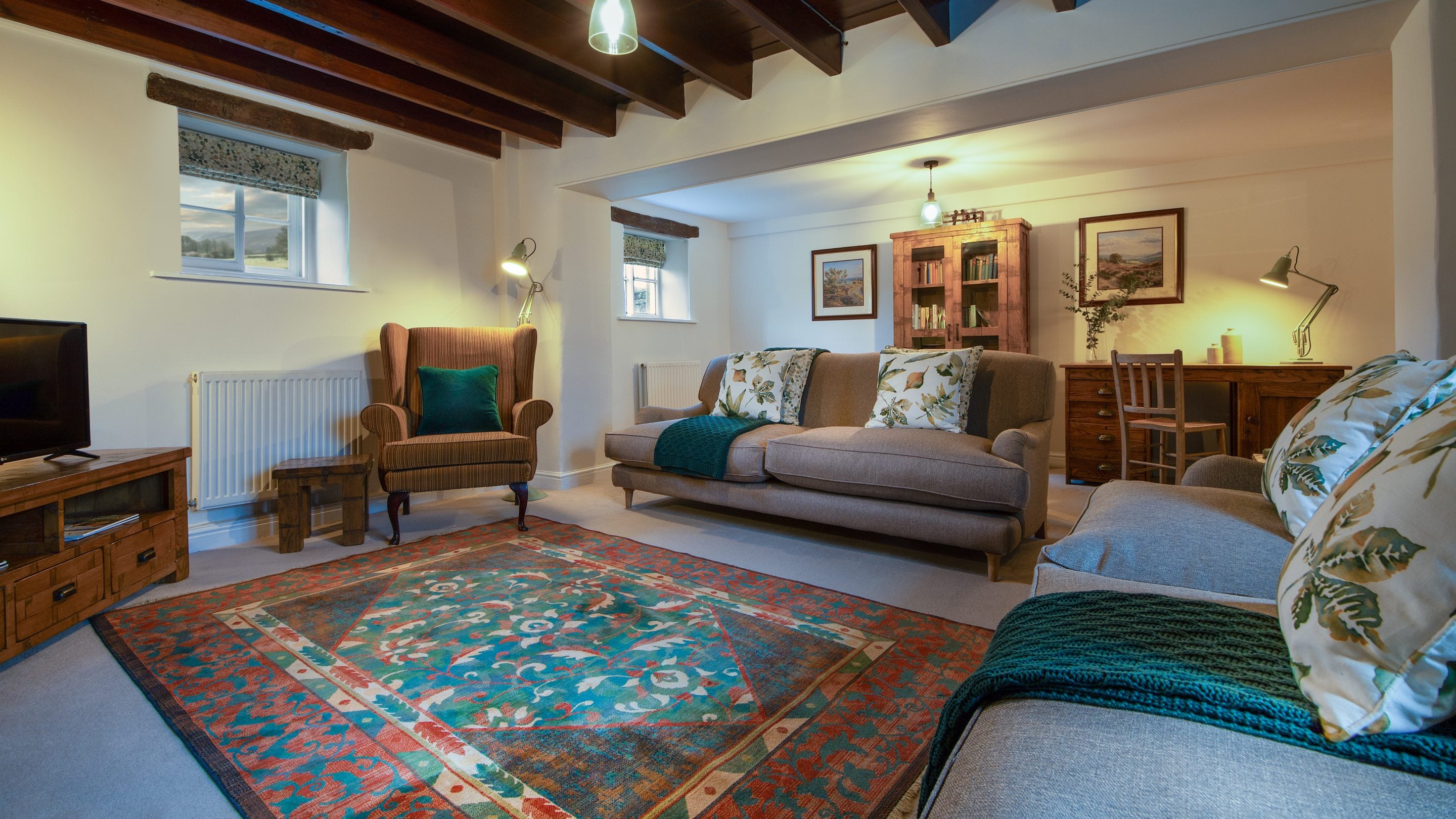 The sitting room at High Lidmoor Farmhouse, Yorkshire