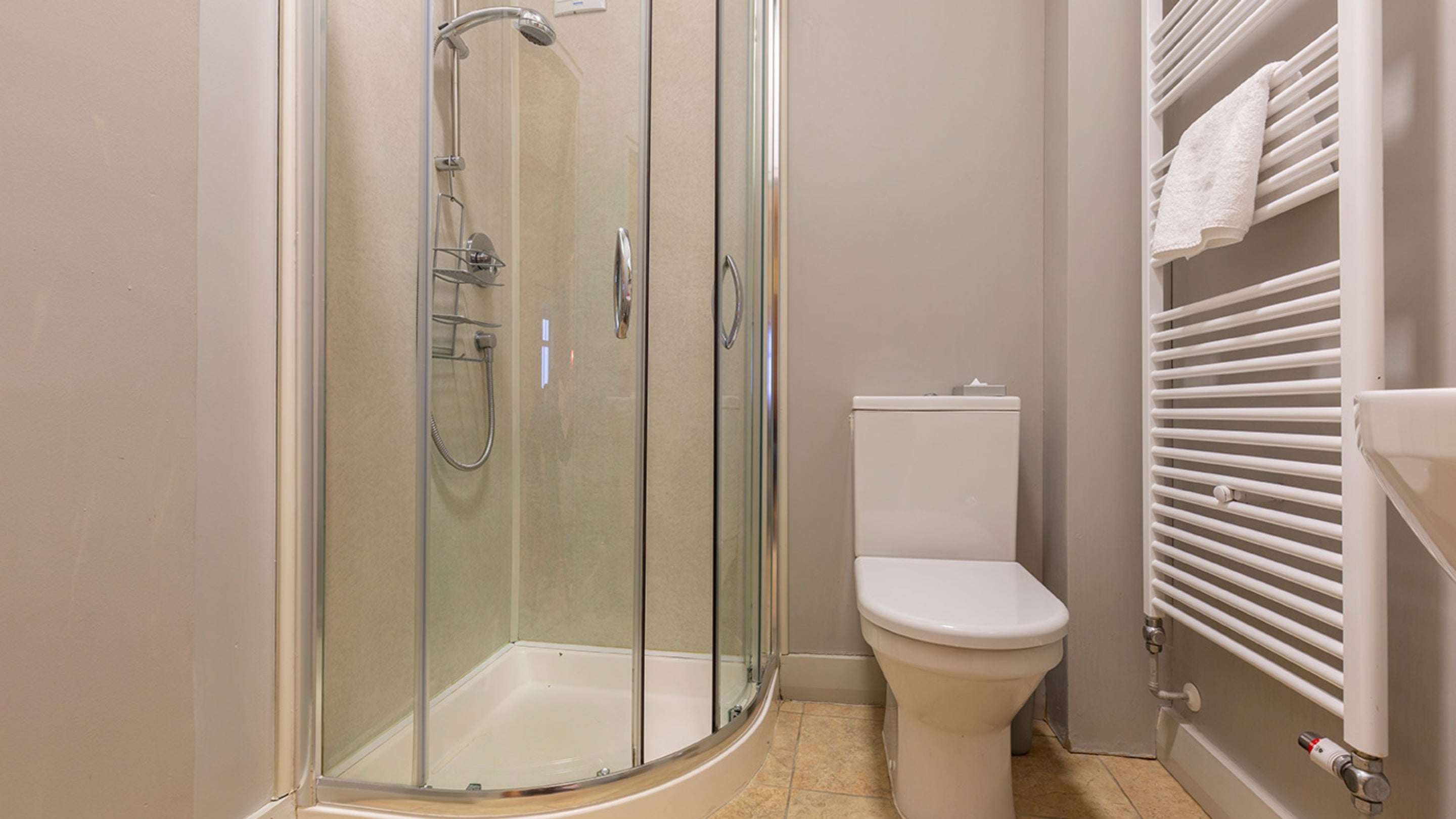 The en-suite shower room at Lapwing, Yorkshire