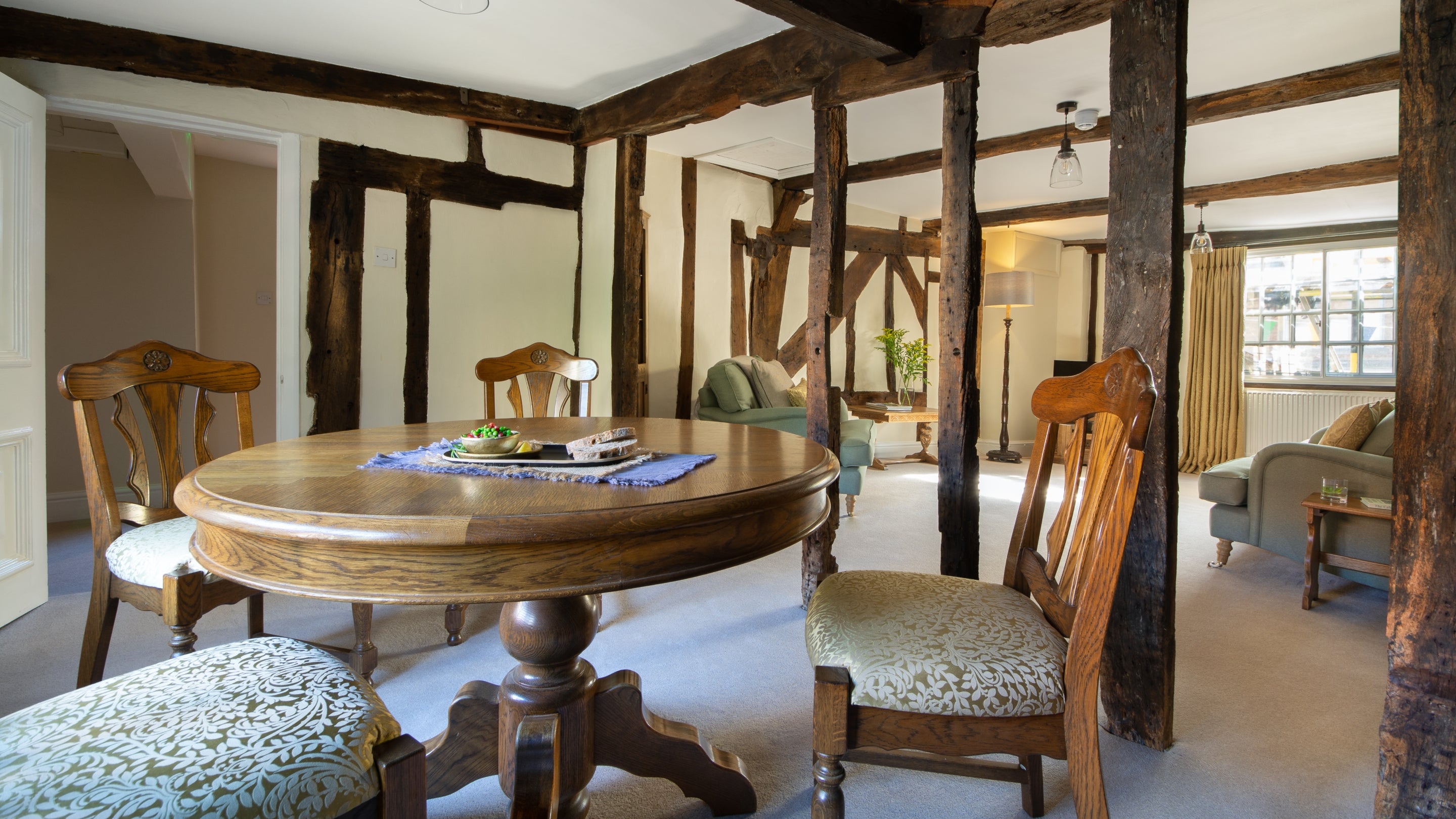 The sitting and dining room at Minstergate, Yorkshire