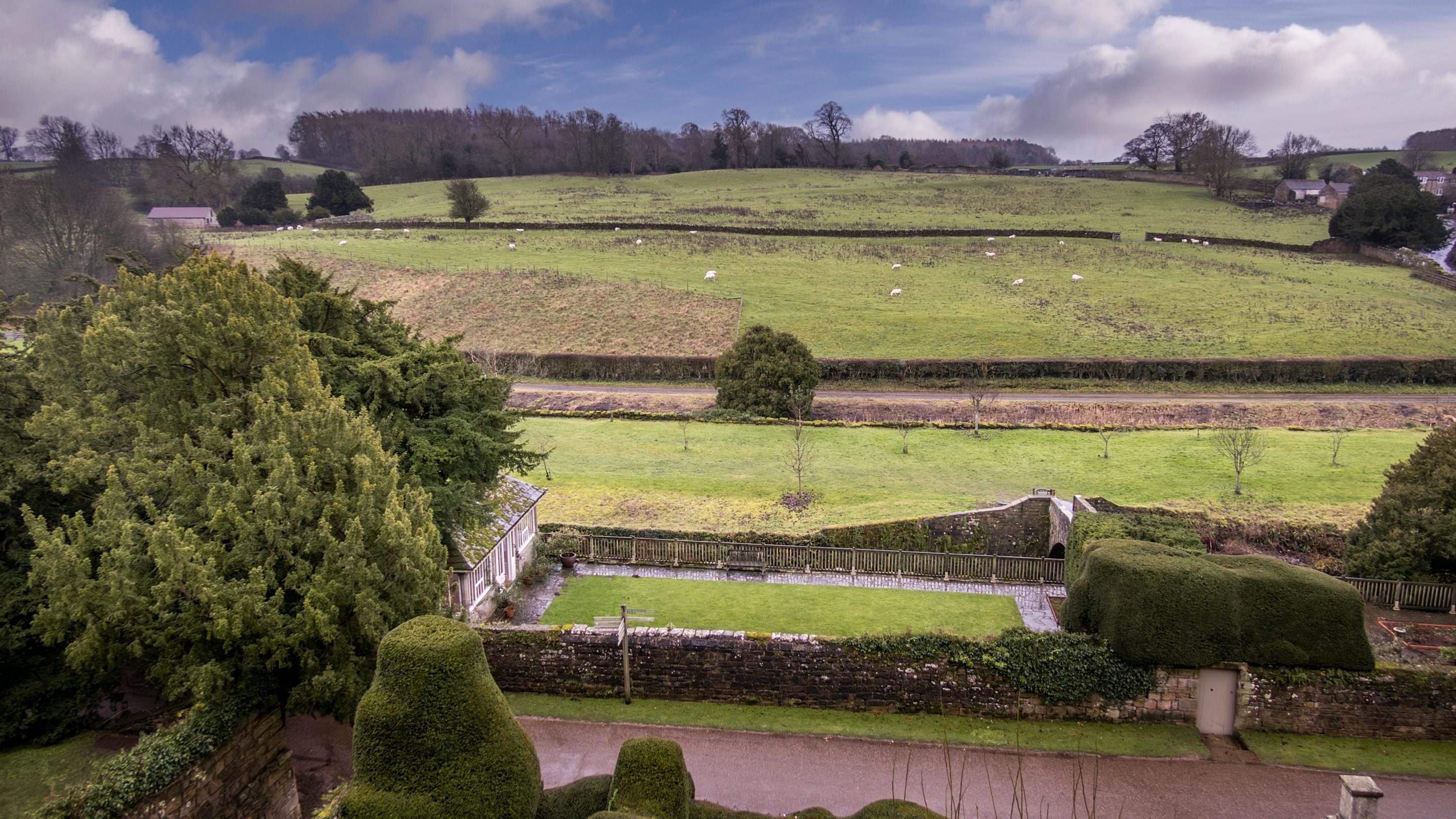 The view from Proctor, on the third floor of Fountains Hall, North Yorkshire