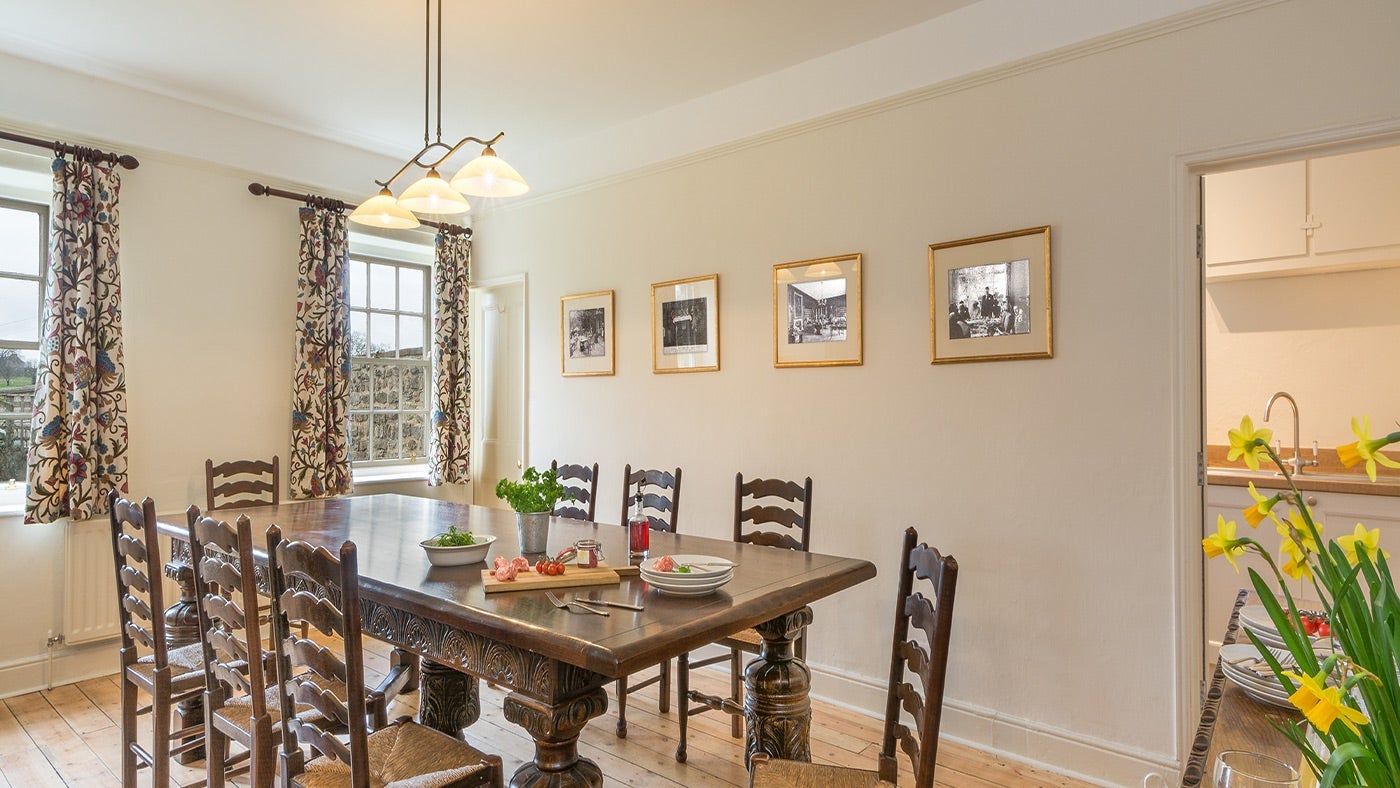 The dining room at Whitefields Cottage, Ripon, Yorkshire 