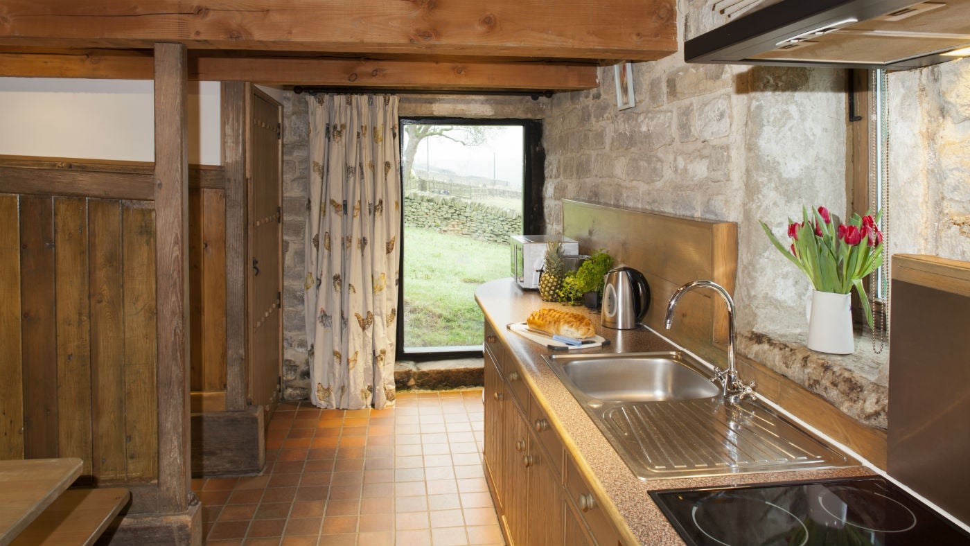 The kitchen at Widdop Gate Barn, Hebden Bridge, Yorkshire