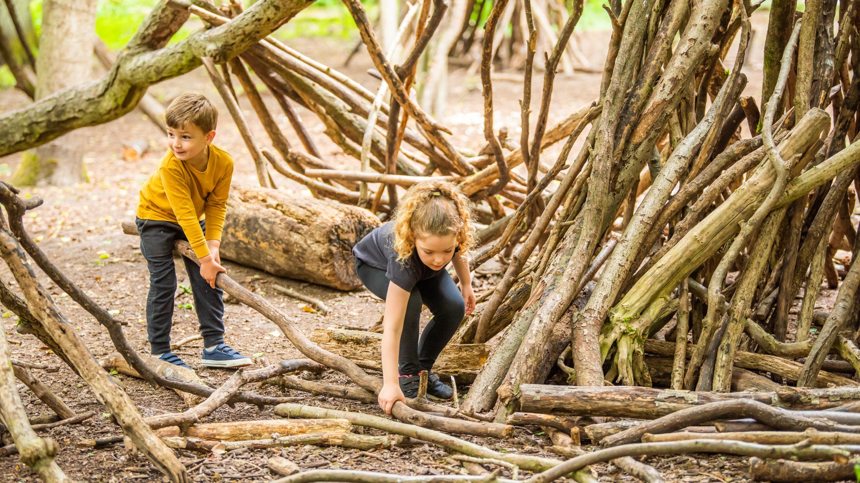 Den Building in Hoe Fen Wildlife Discovery Area at Anglesey Abbey, Cambridgeshire