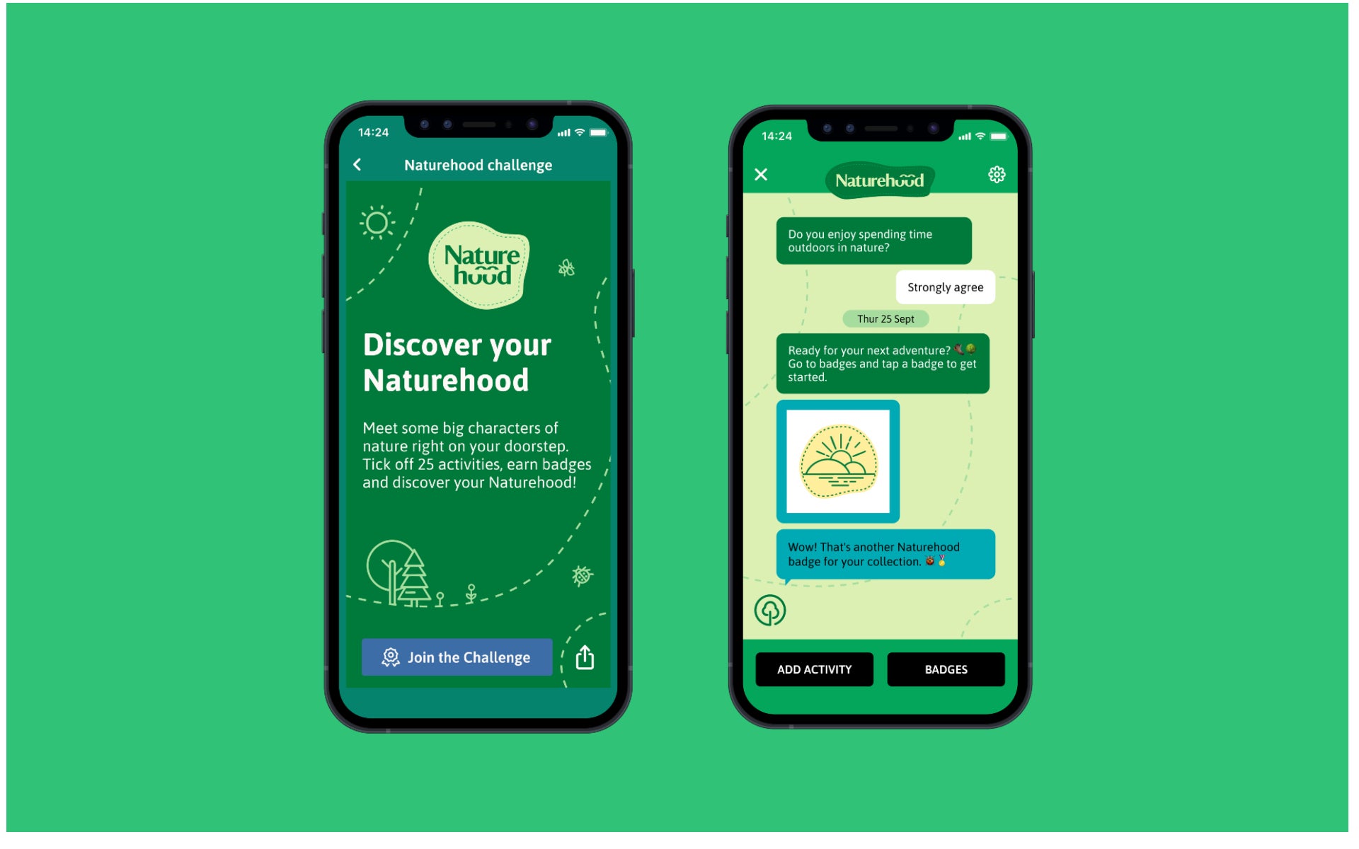 Naturehood app on mobile device