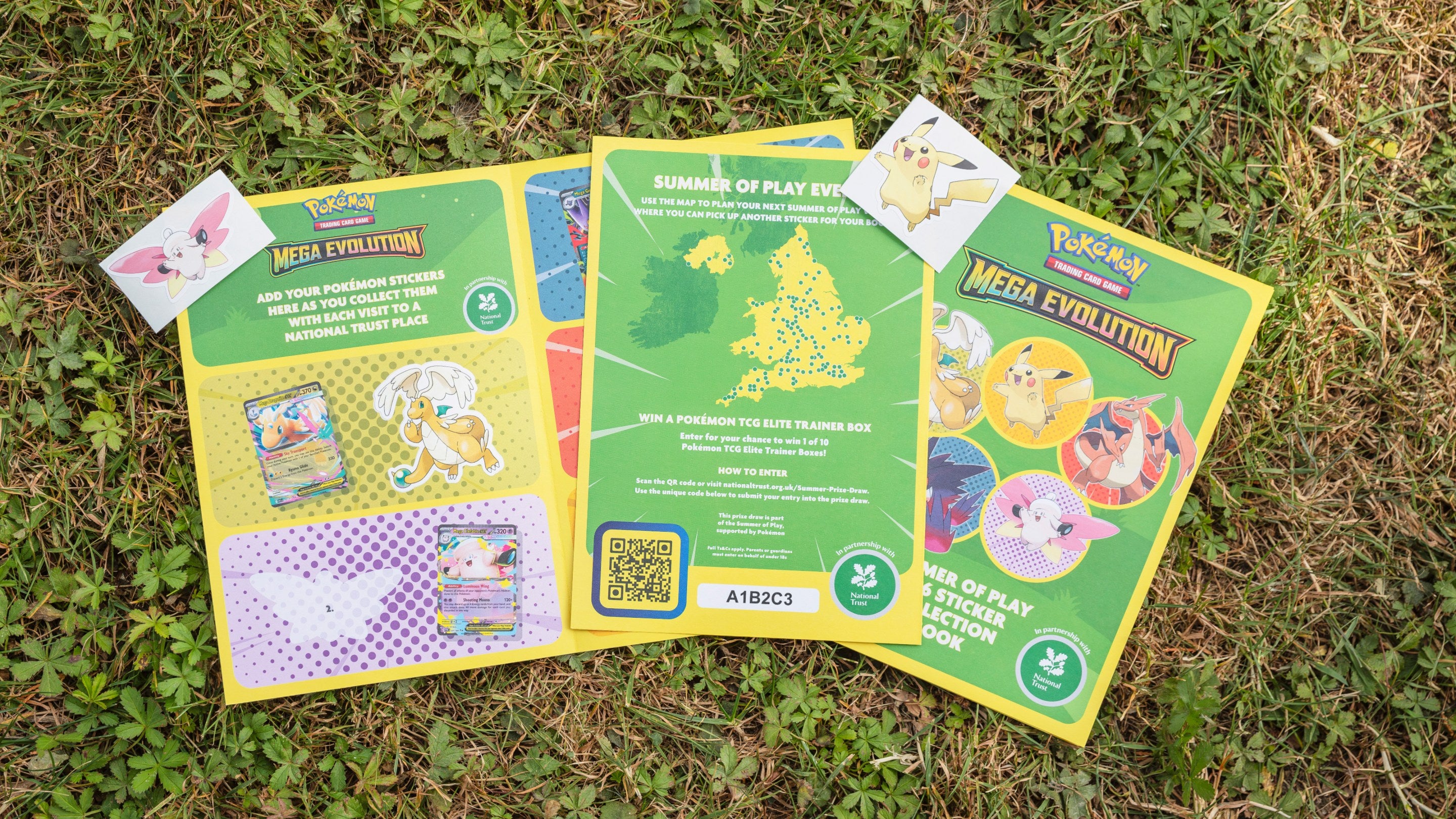 Pokémon sticker booklet and stickers for Summer of Play
