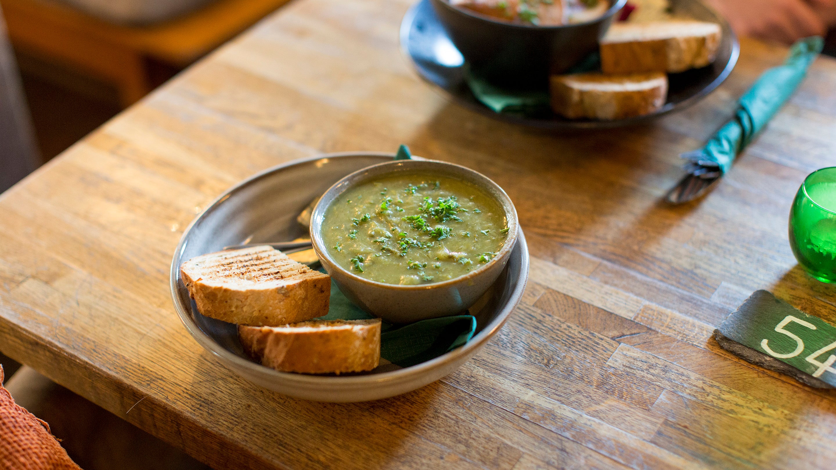 Close up of food served at Sticklebarn and the Langdales, Cumbria