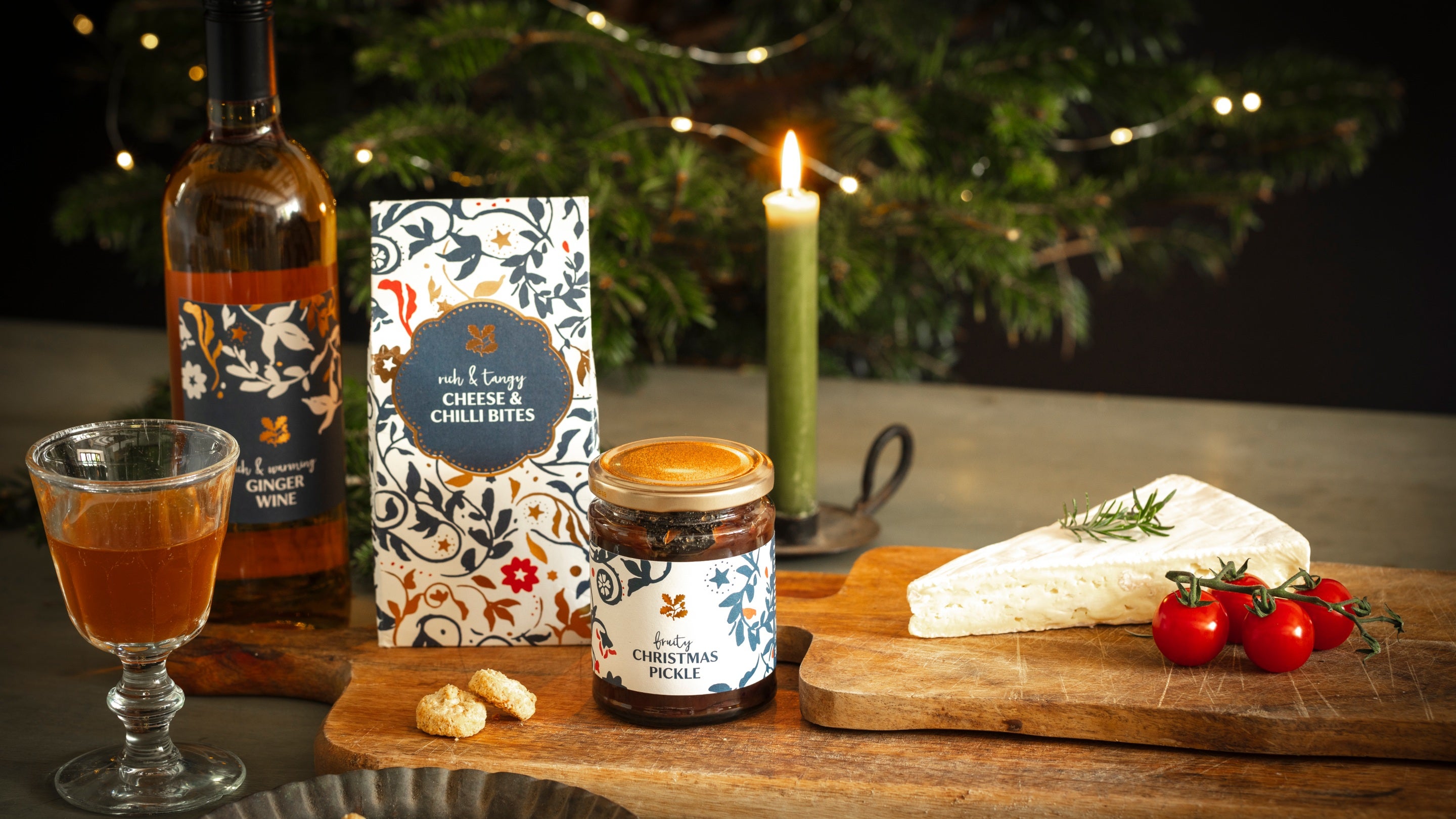 Christmas food, including tangy pickle and ginger wine, from the AW 2024 collection