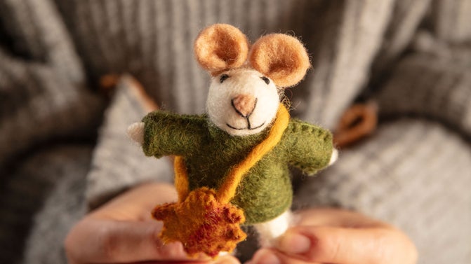 A felt mouse from the AW 2024 retail collection