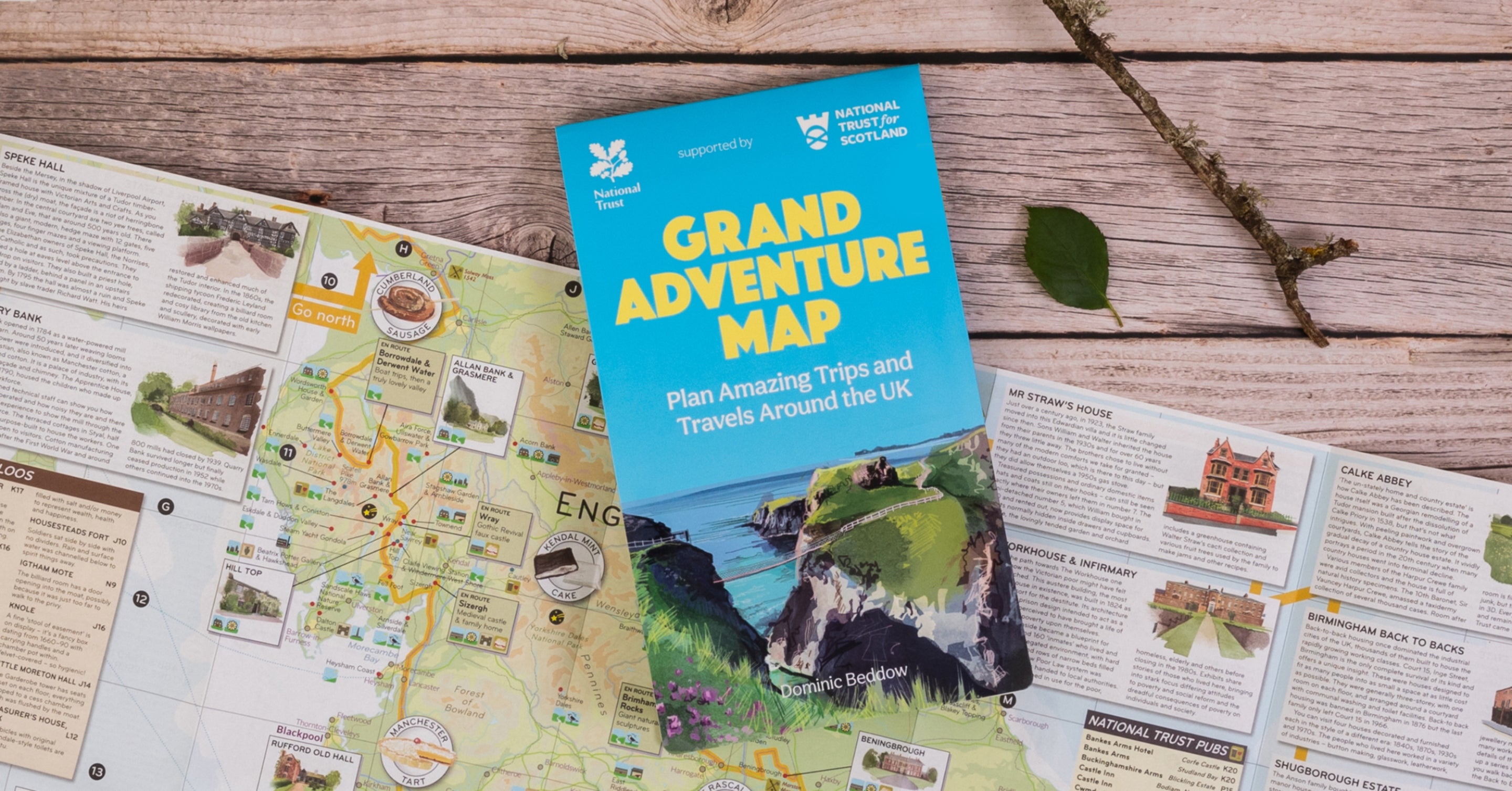The Grand Adventure Map laid out on a wooden table