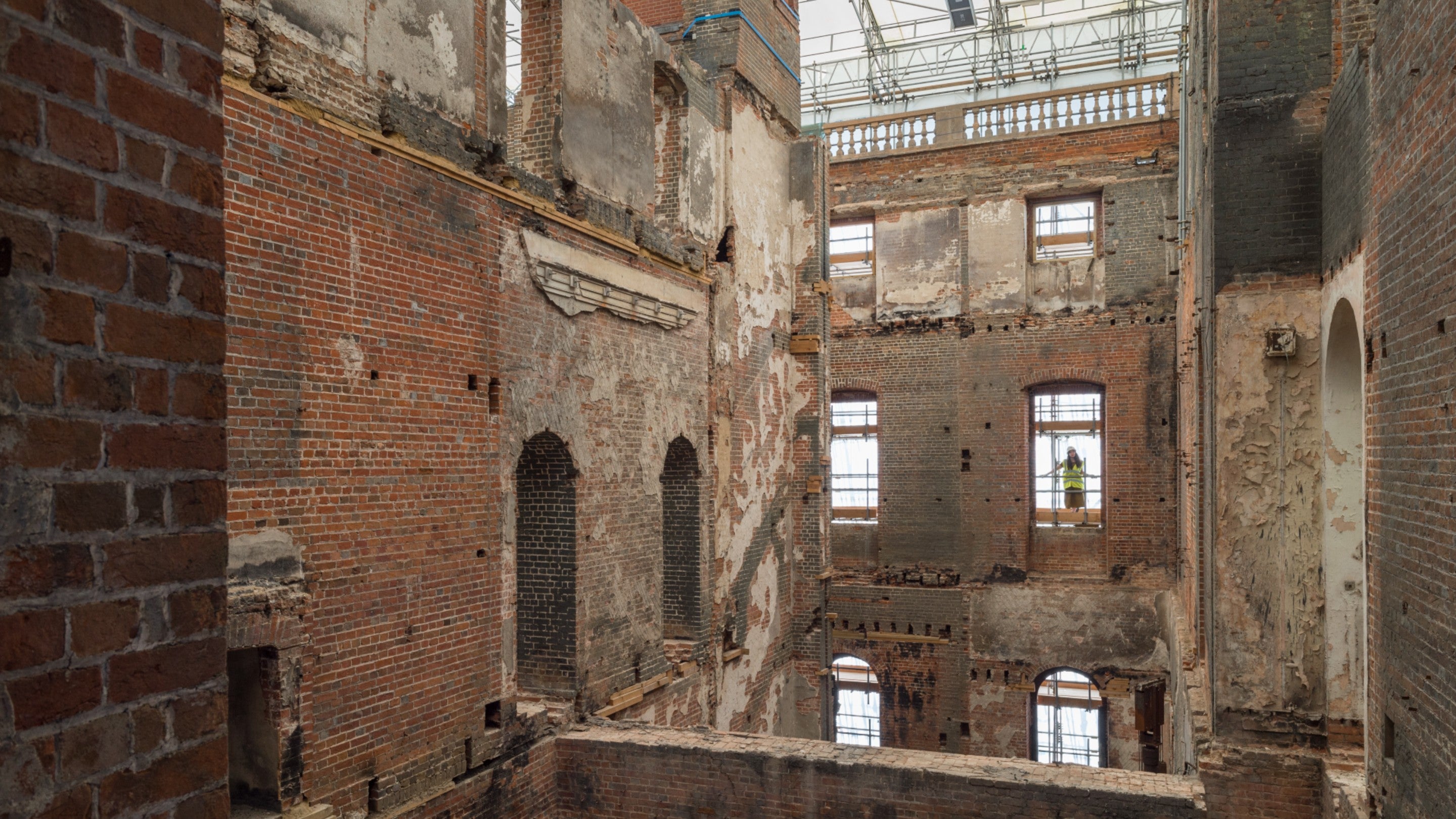 Inside the house at Clandon Park, which was devastated by a fire in 2015
