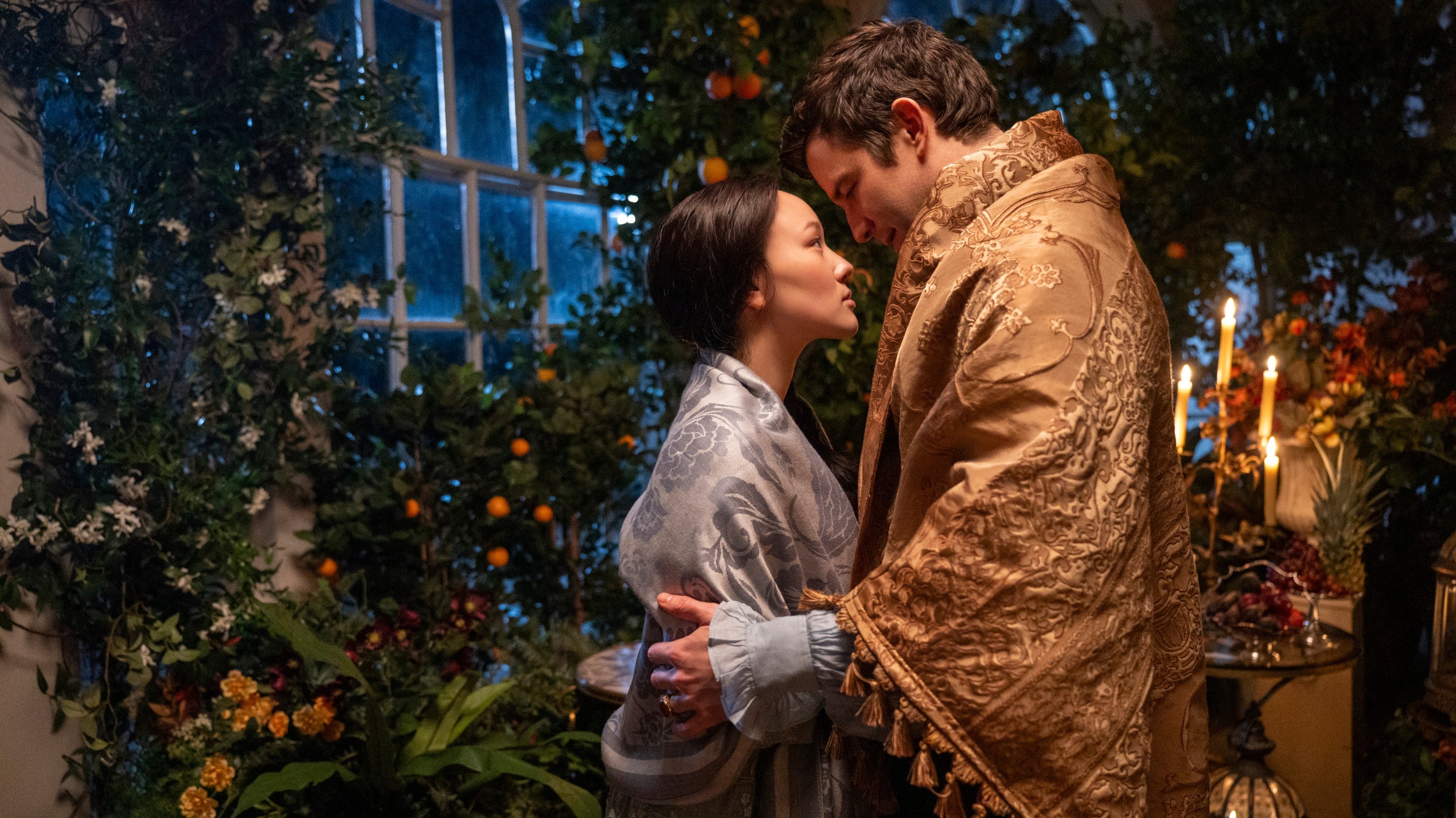 Benedict Bridgerton and Sophie in the Garden House, Osterley Park and House, London