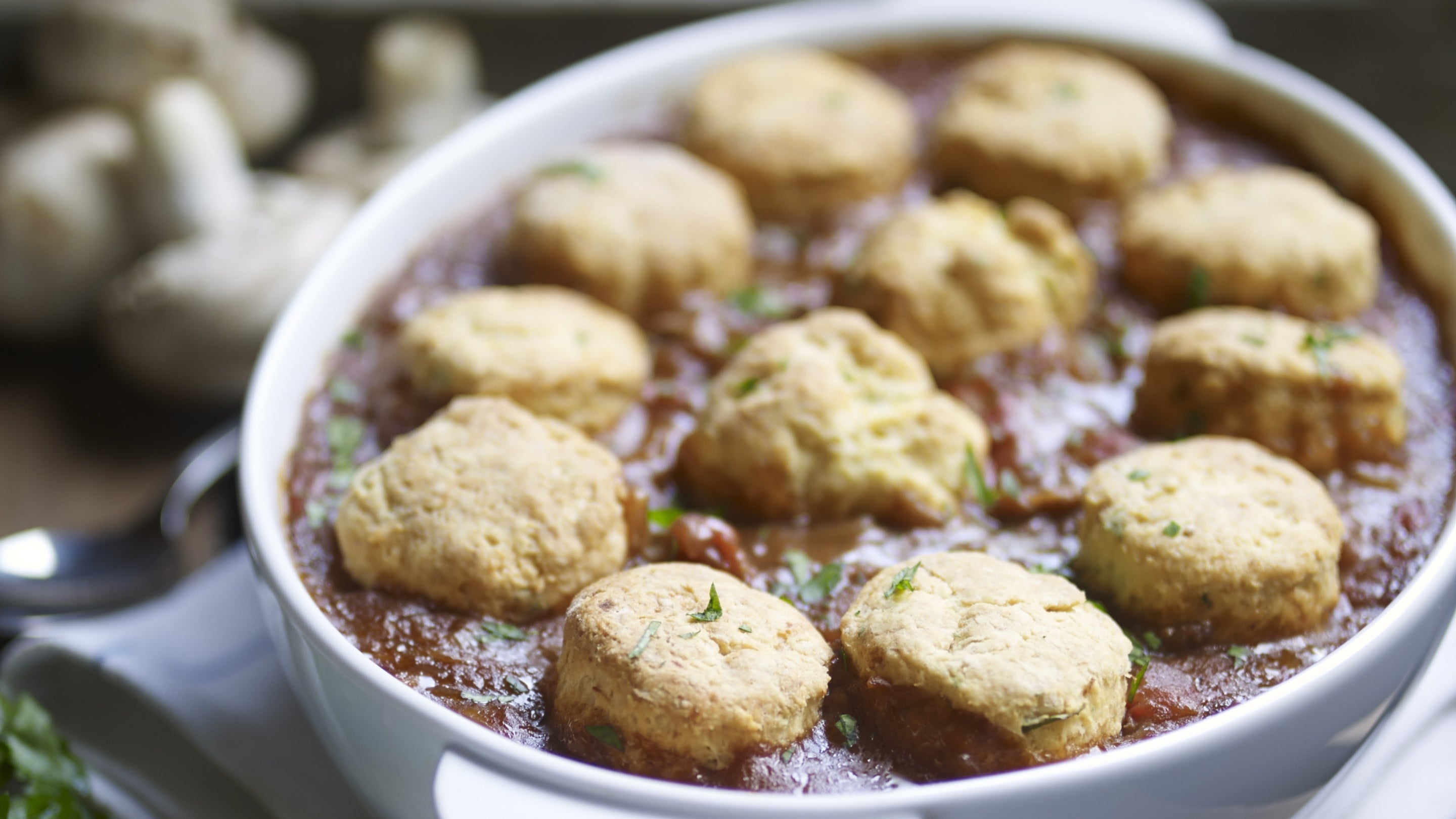 Beef, ale and horseradish cobbler