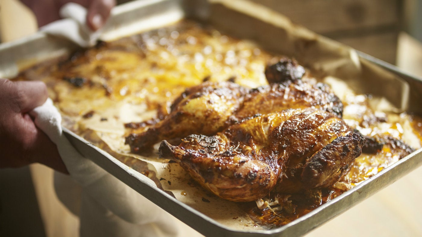 Tandoori chicken, fresh from the oven