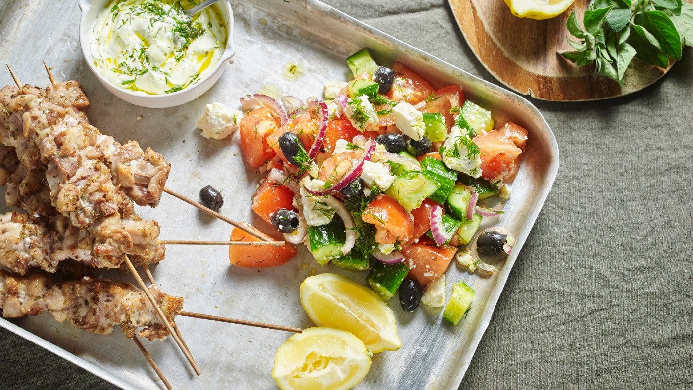 Lemon and oregano chicken skewers