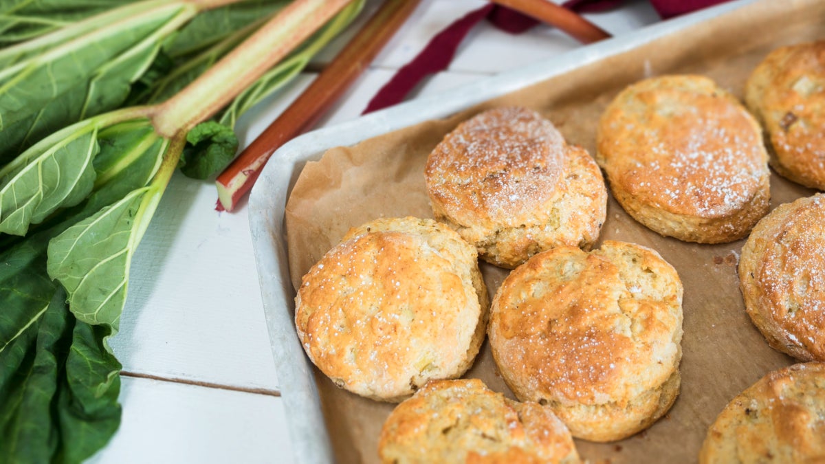 Rhubarb and stem ginger scones | Recipes | National Trust