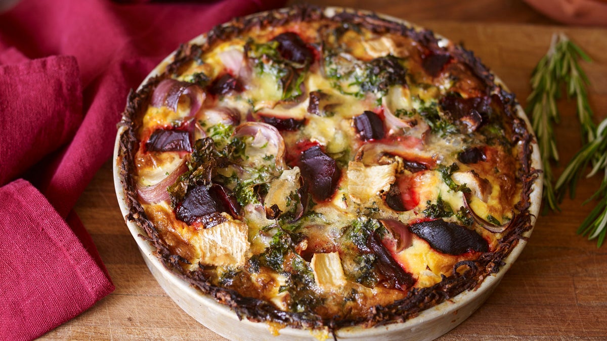 Roast beetroot, kale, brie quiche Recipes National Trust