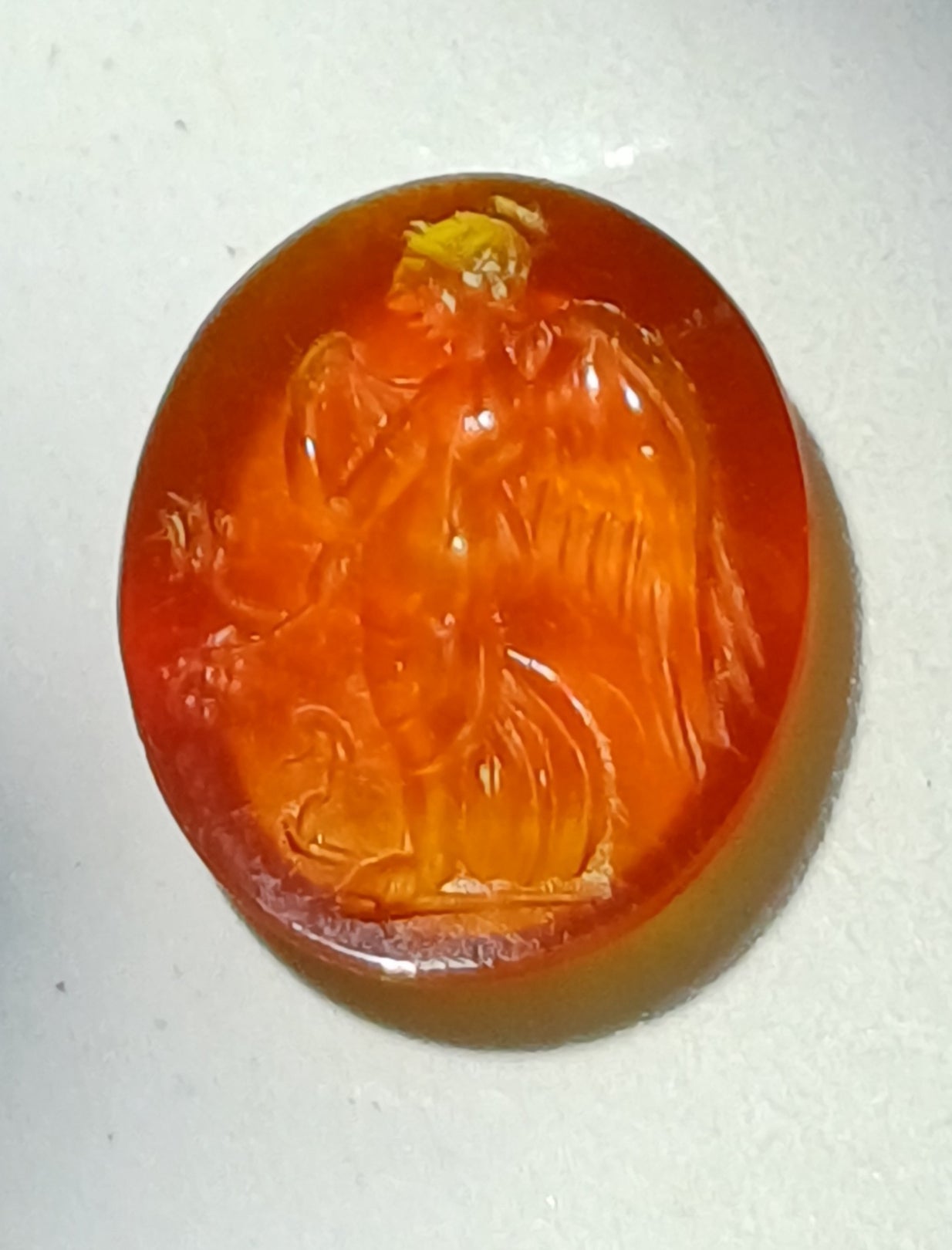 A red intaglio ring, found at Dolaucothi Gold Mines in Carmarthenshire