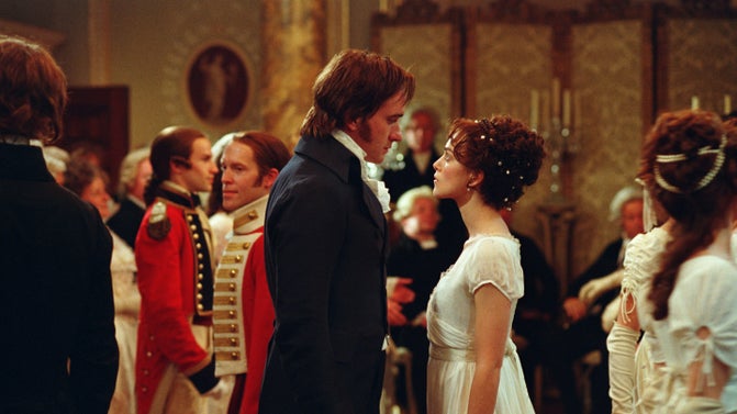 Keira Knightley and Matthew Macfadyen in a scene from Pride and Prejudice