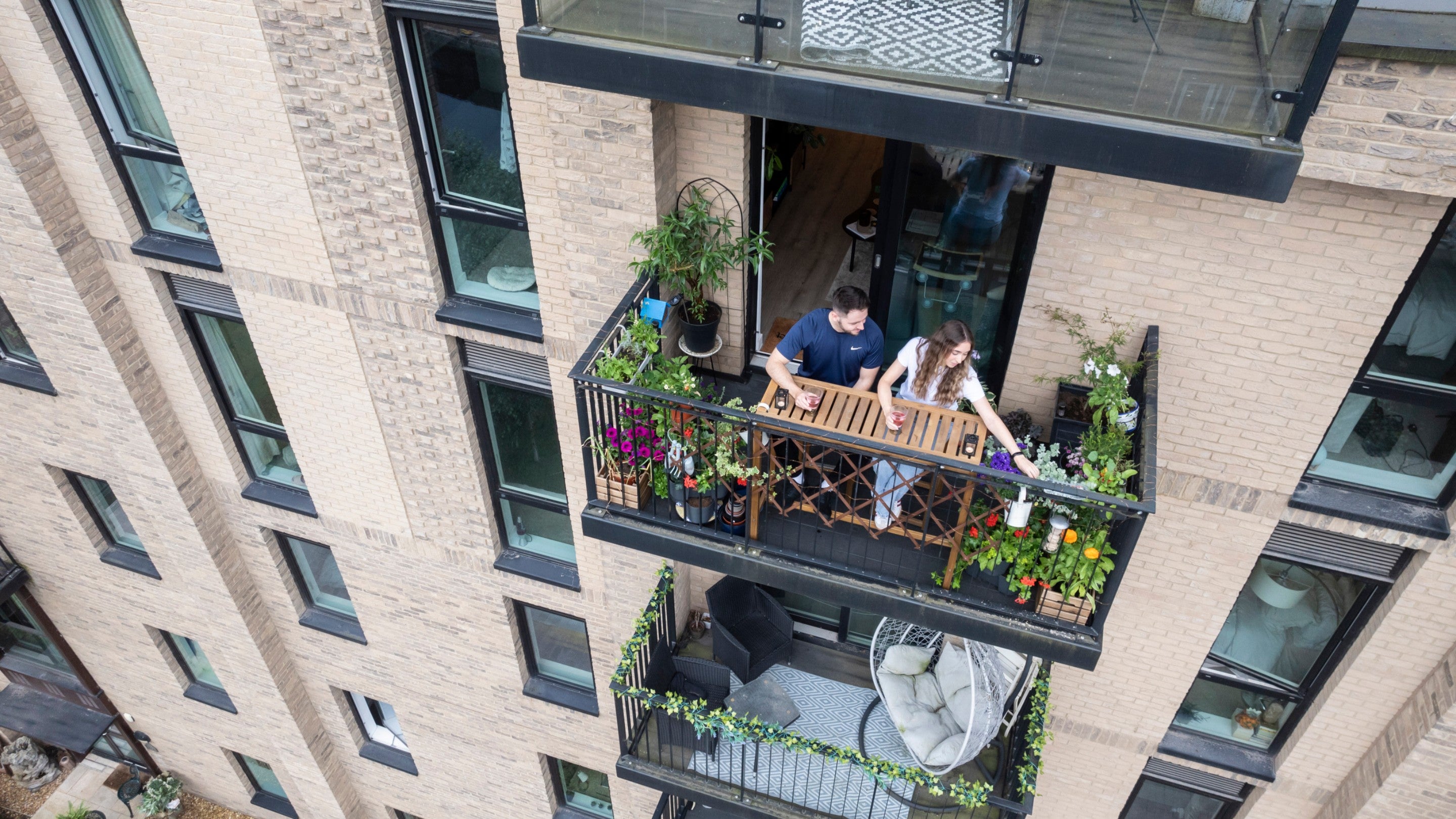 Contestant balcony as part of our Sky Gardening Challenge 2024, in Manchester