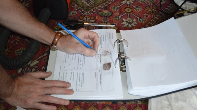 Recording the collection conditions in the Dining Room at Hughenden Manor, Buckinghamshire