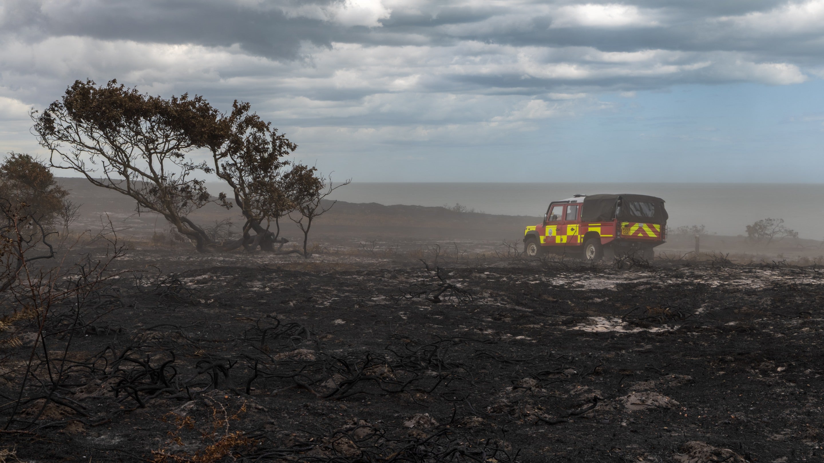 The fire damage at Dunwich Heath in August 2026