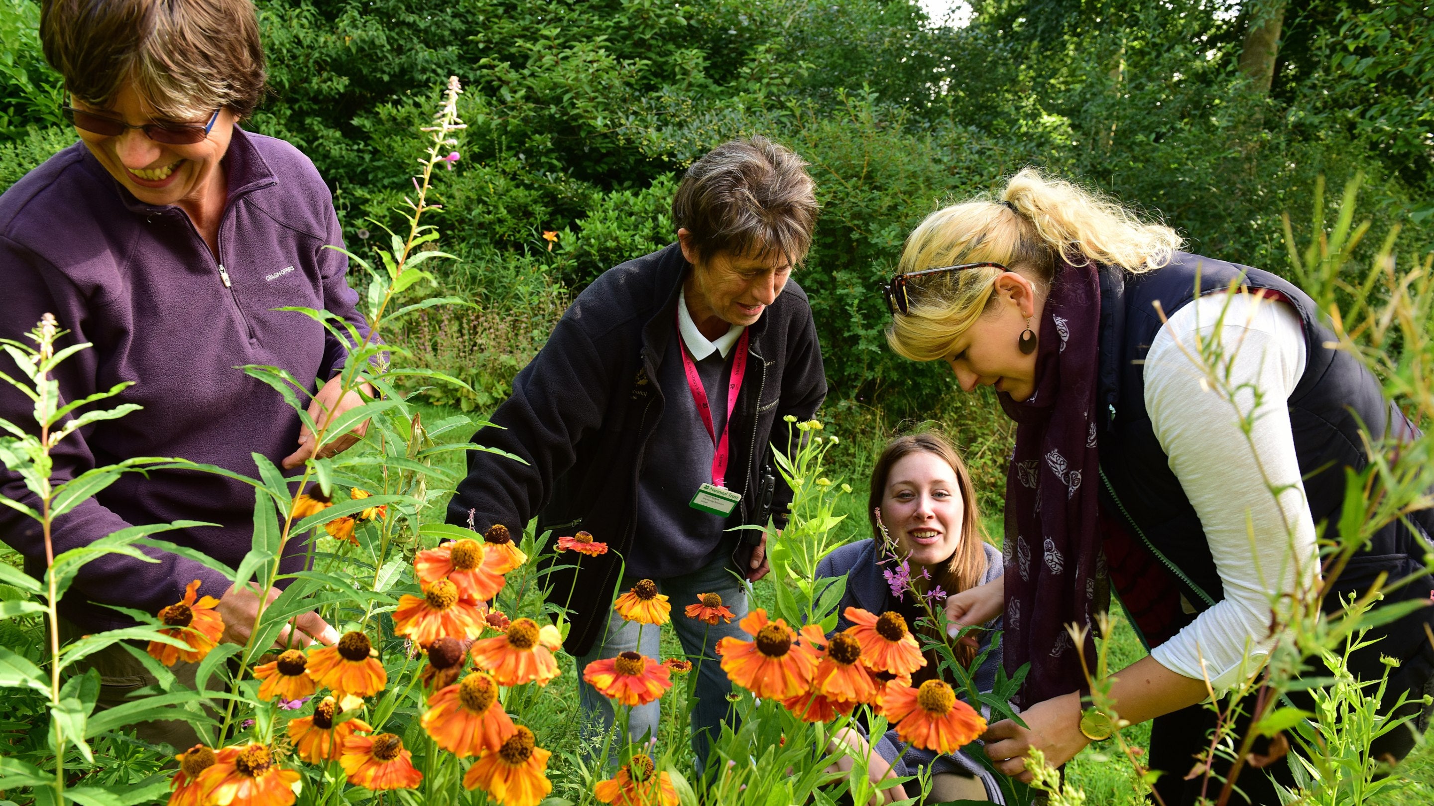 Garden staff and volunteers at Stowe, Buckinghamshire in July