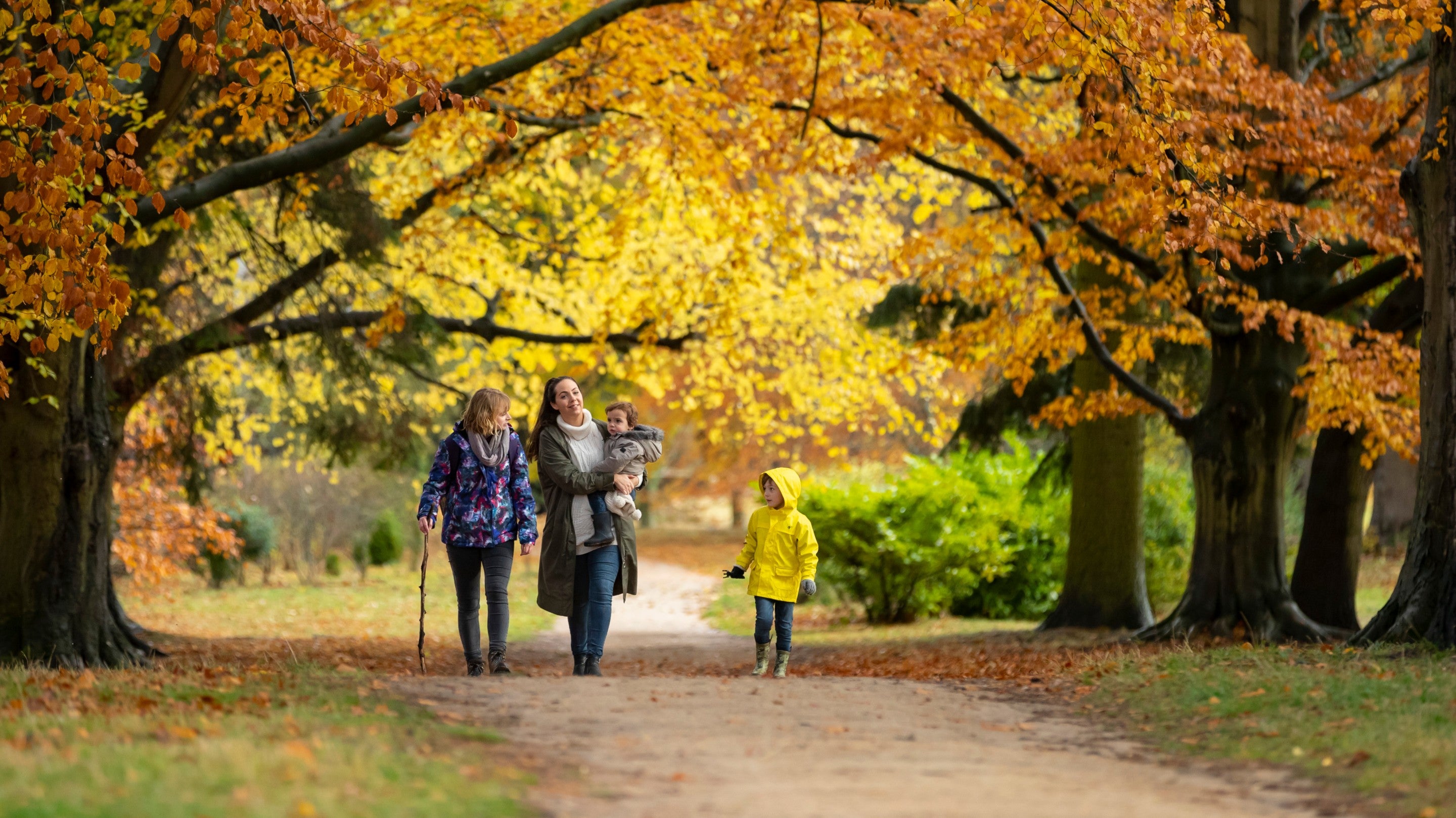 Visitors in the garden at Kedleston Hall, Derbyshire