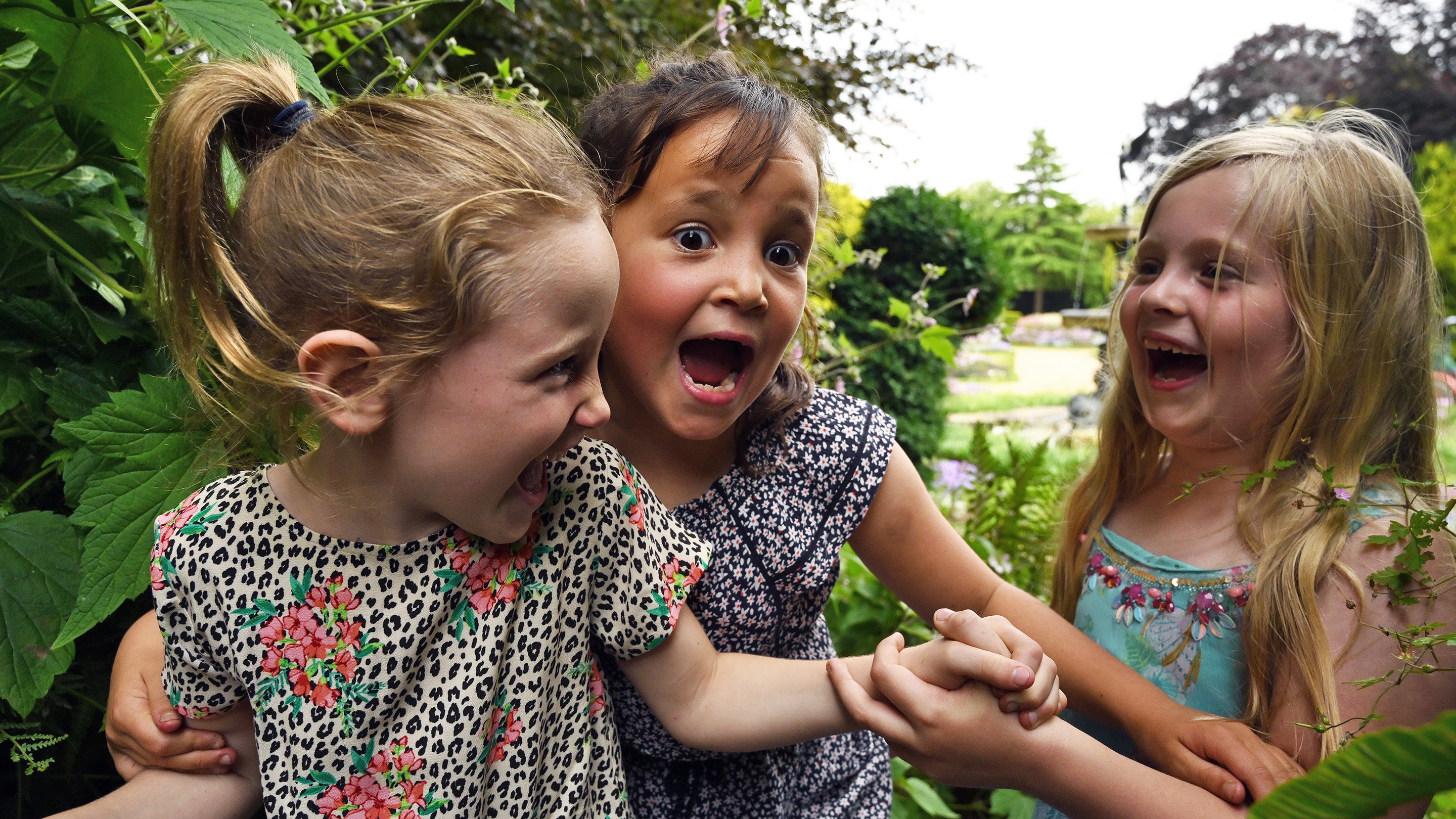 Children in the garden at Ascott, Buckinghamshire