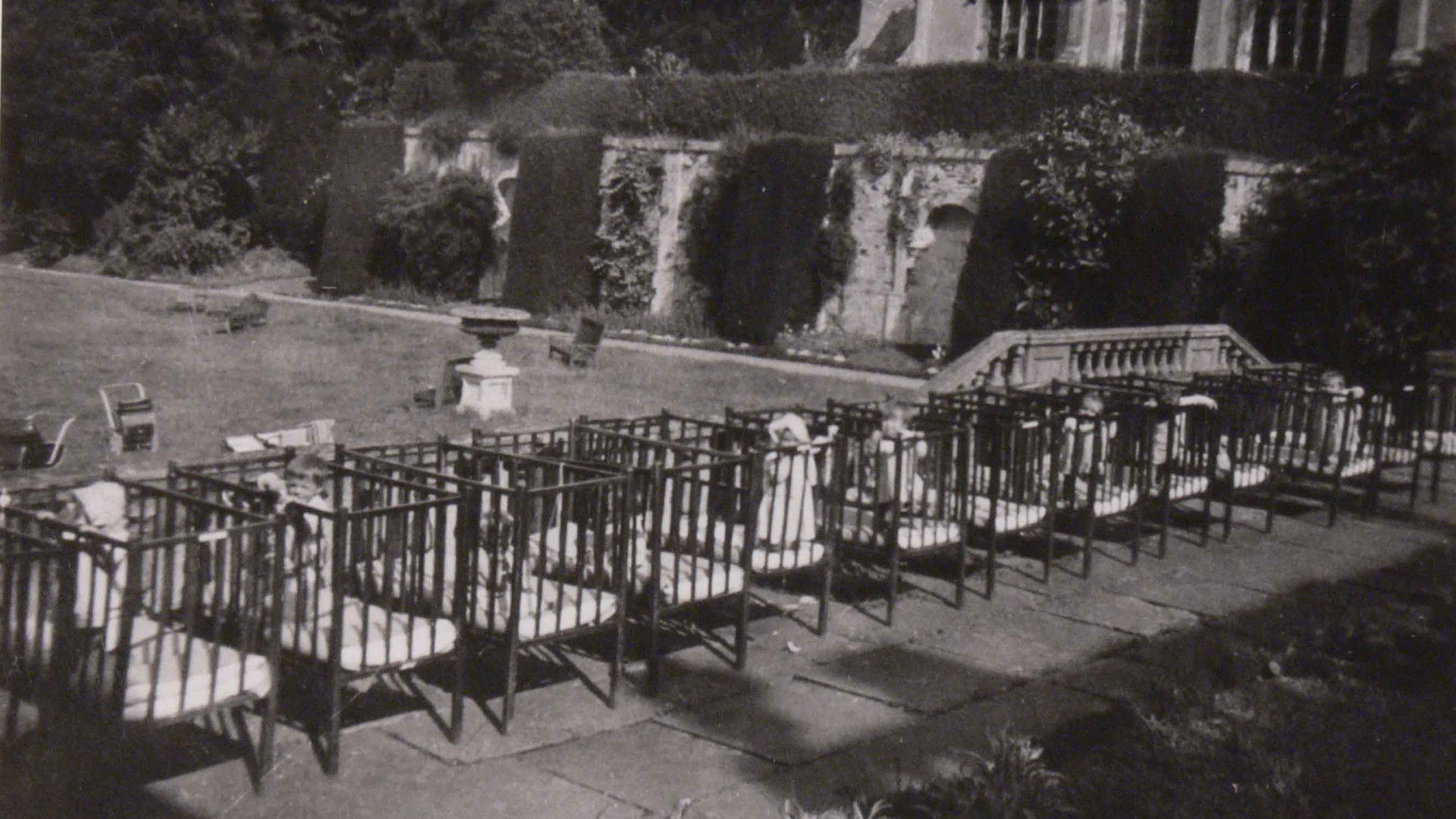 Photograph of nursery cots on West Terrace at Dyrham Park, Gloucestershire