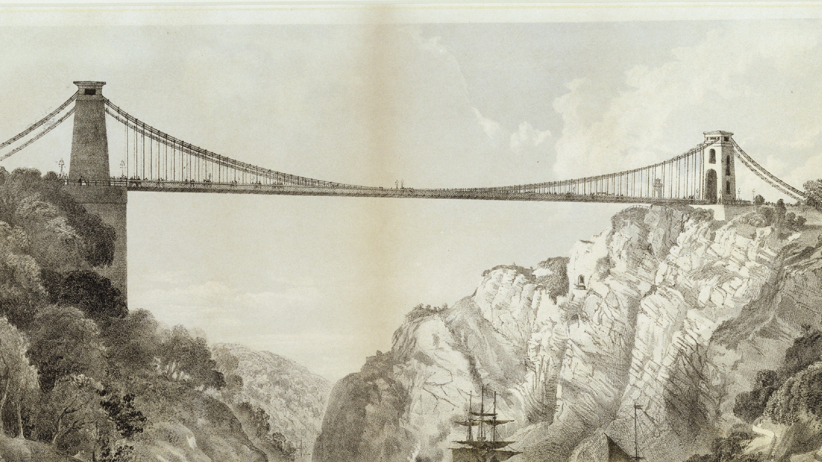 Historical picture of Clifton Suspension Bridge, Bristol