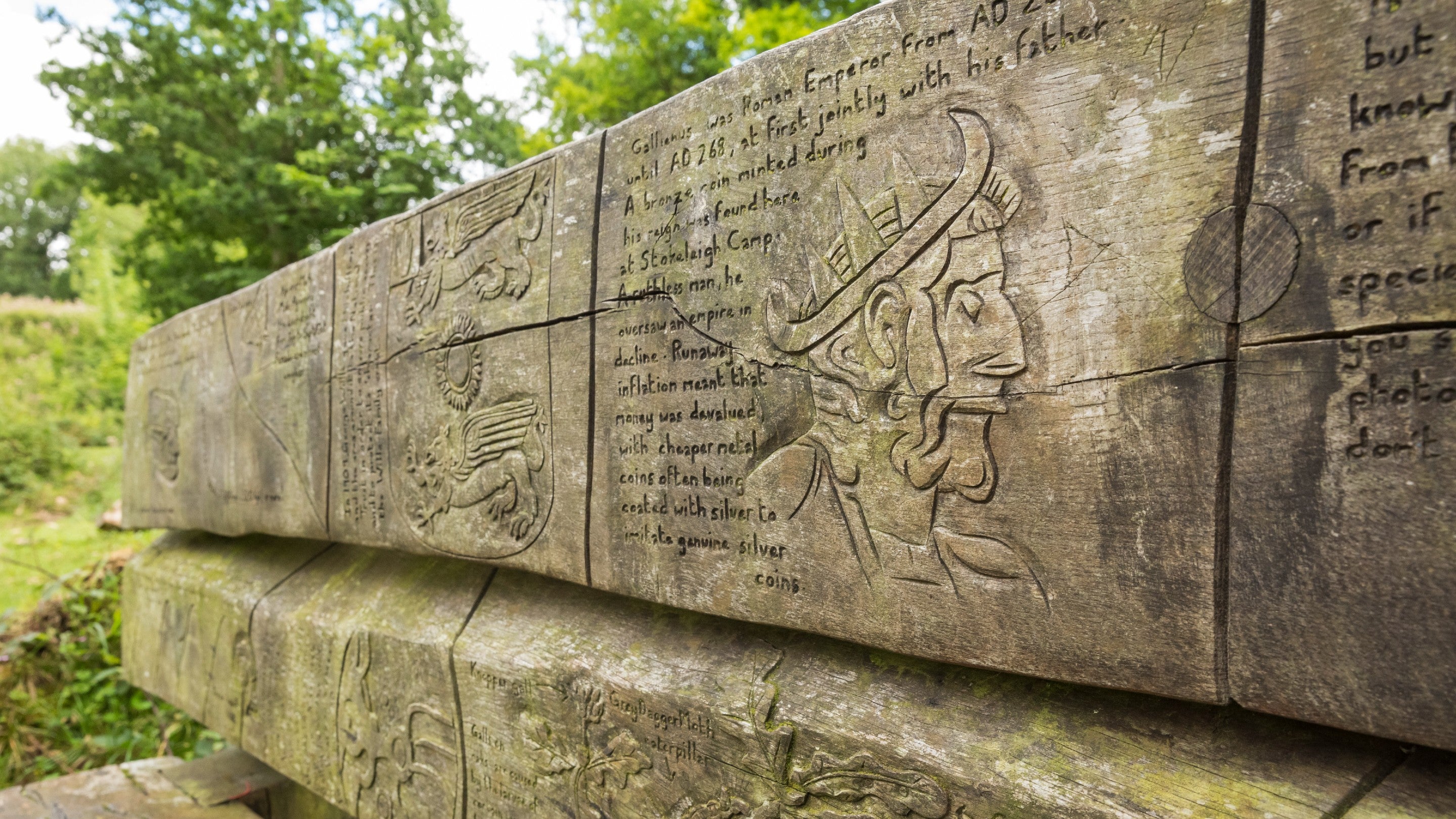 Inscriptions on the stone at Stokeleigh Camp, Leigh Woods, Bristol