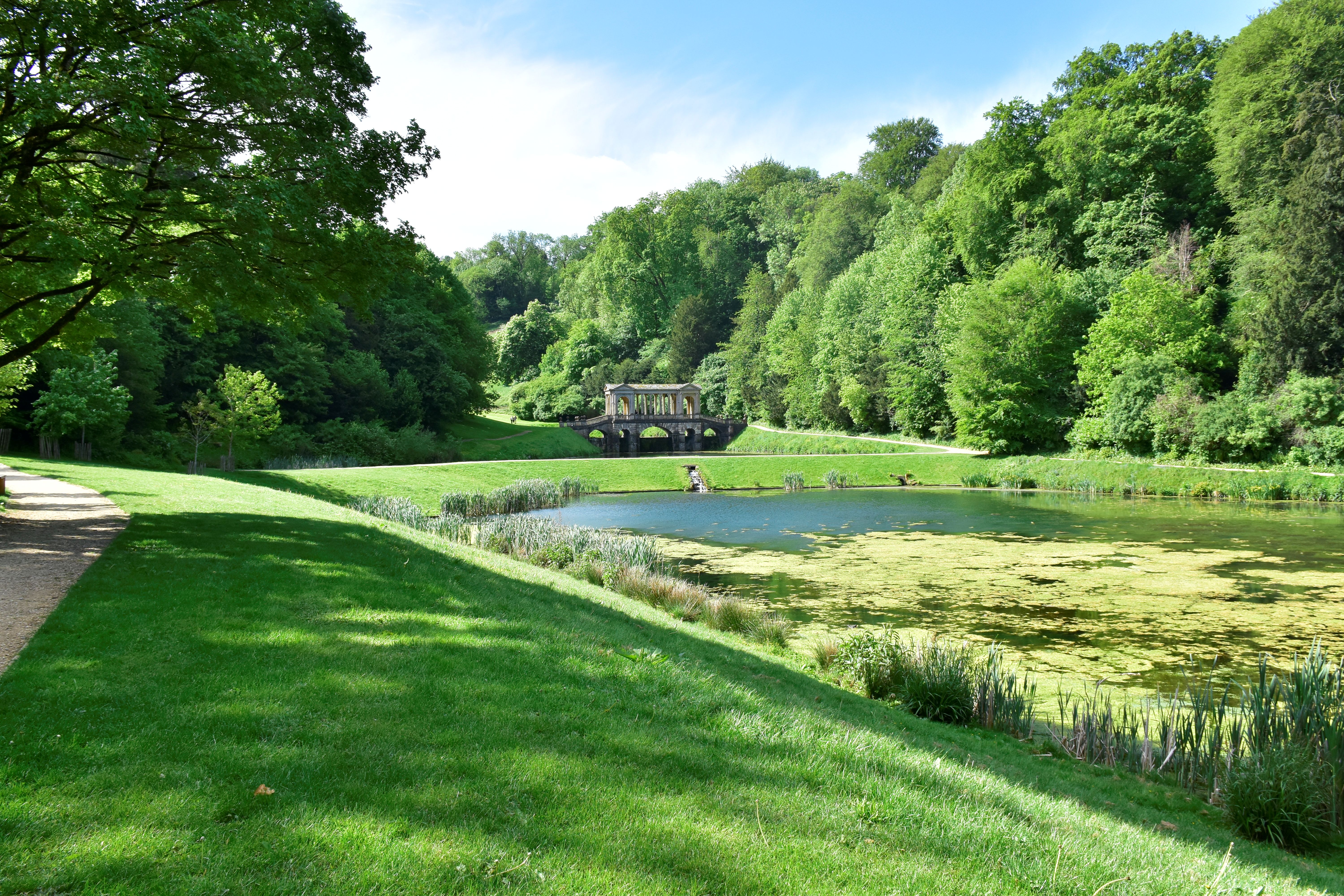 Lower garden at Prior Park in spring near lower entrance
