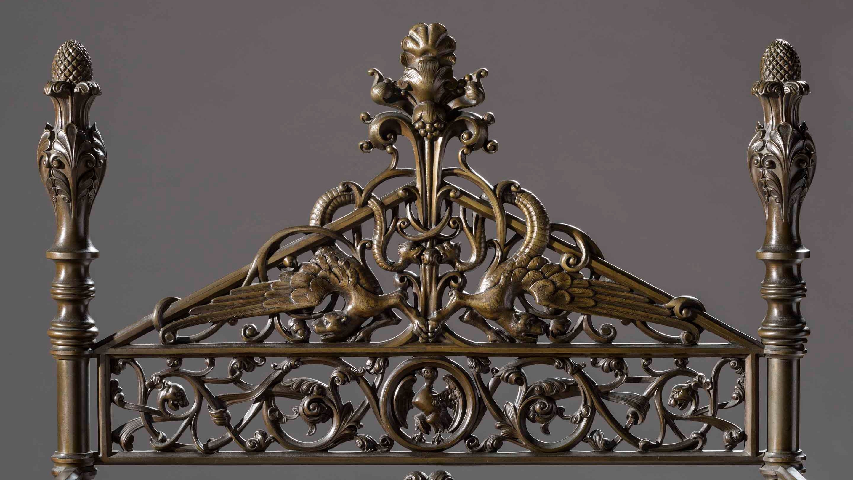 The top of a Gothic throne at Tyntesfield, showing intricate swirly detailing