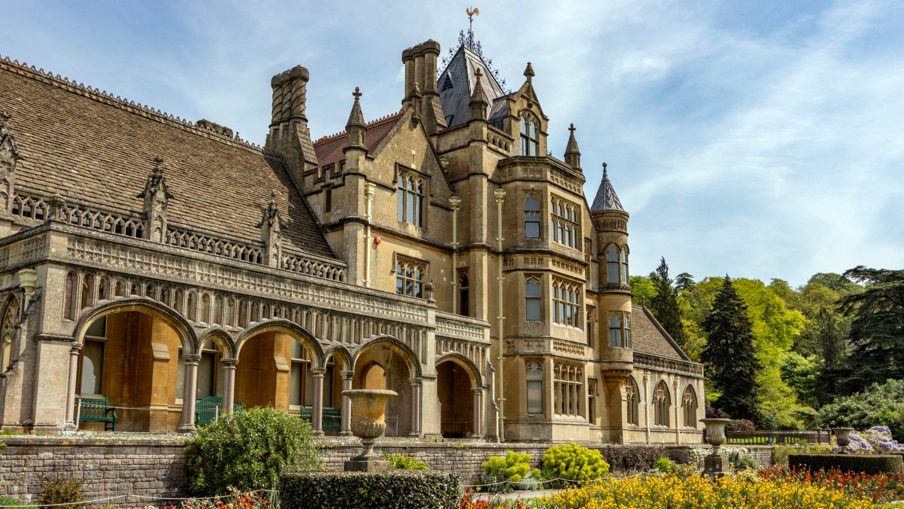 The Terrace in spring time at Tyntesfield, Somerset