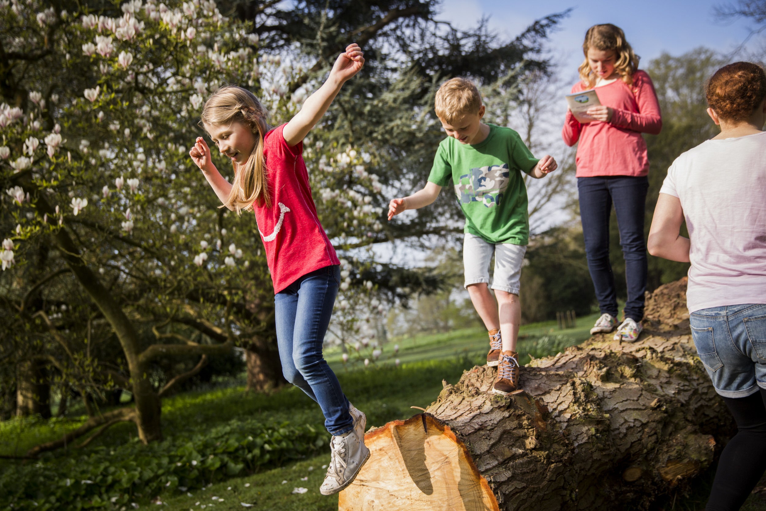 Children playing in the gardens at Tyntesfield, North Somerset.