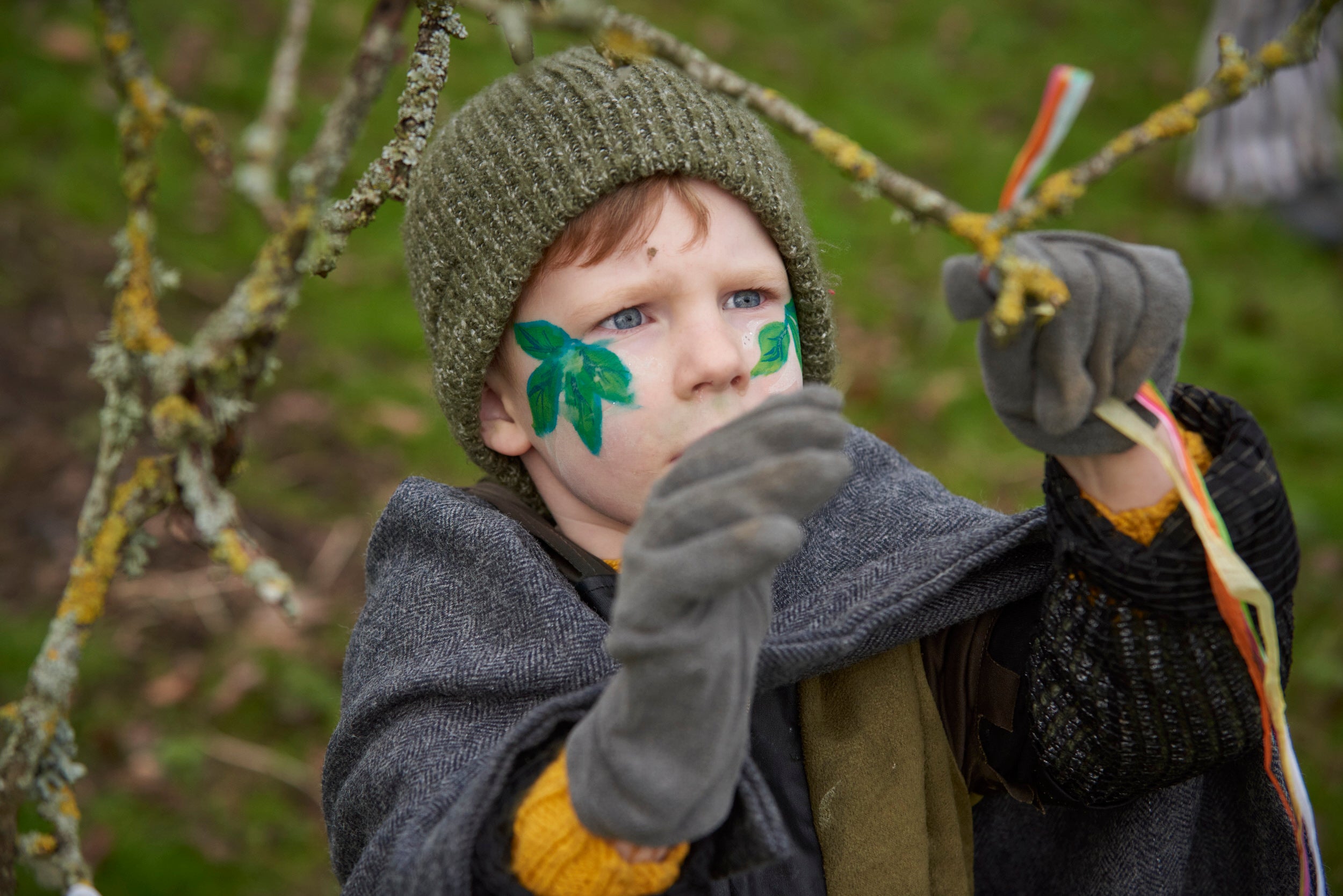 Community tree planting and wassailing at Avalon Orchard, Glastonbury Tor, Somerset