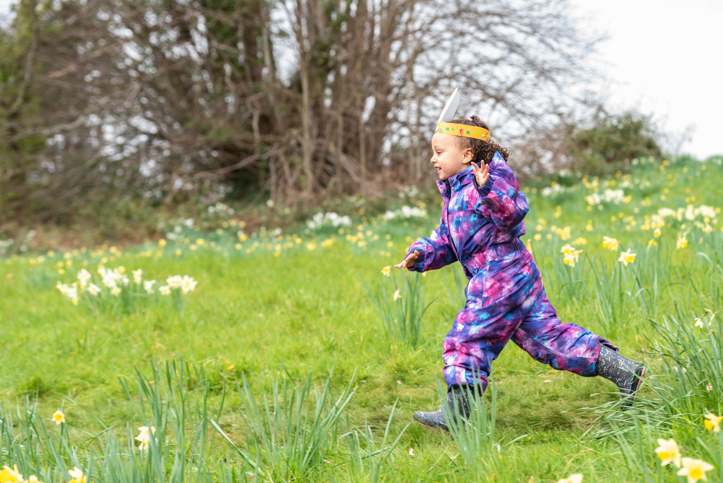 Visitors at the Rabbit racecourse station of the Easter Trail at Penrhyn Castle and Garden, Gwynedd