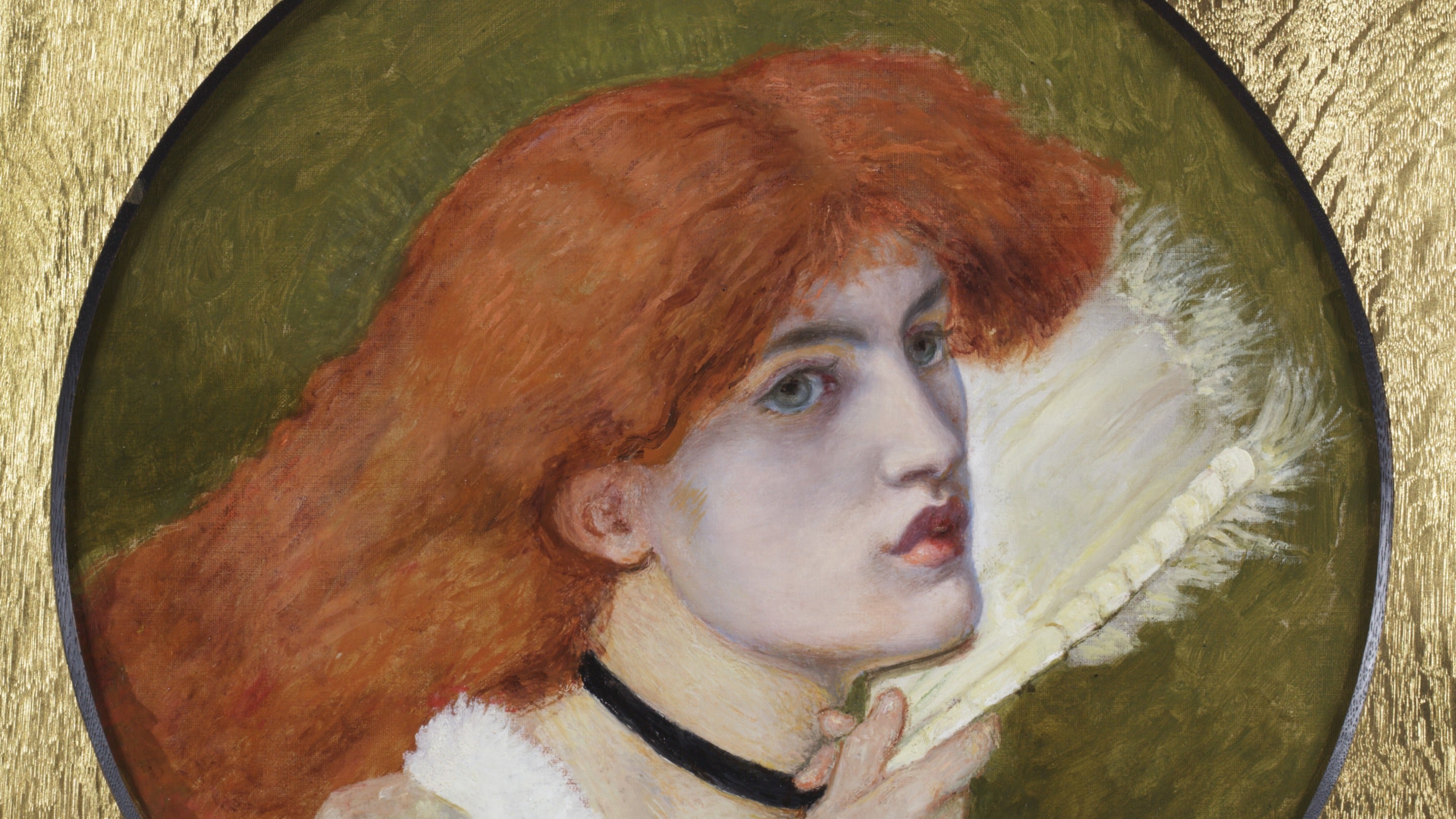 Jane Morris, by Dante Gabriele Rossetti (1828-1882) completed by Ford Madox Brown,(1821-1893), in the Drawing Room at Wightwick Manor, Wolverhampton, West Midlands