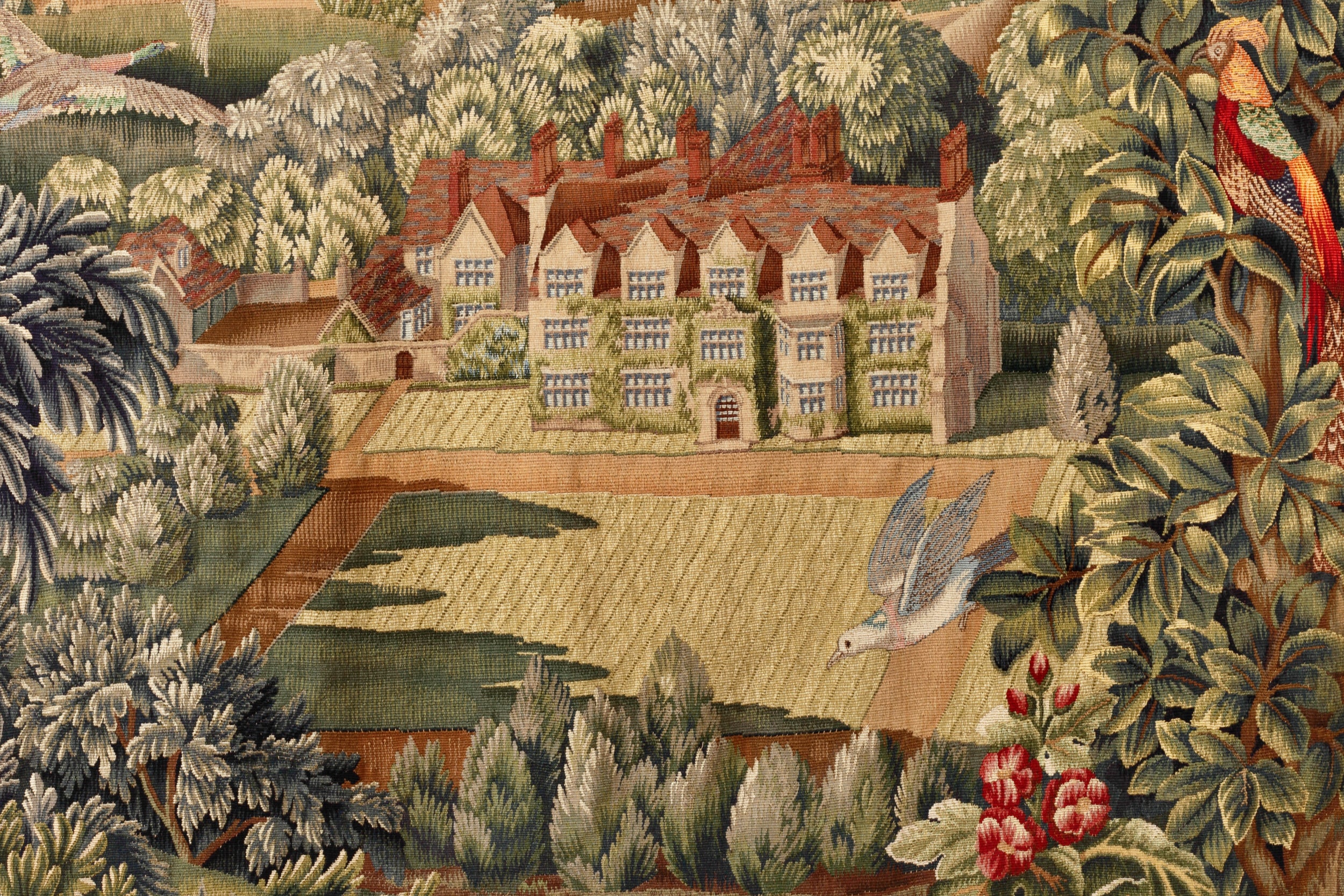 Tapestry of Anglesey Abbey House made from wool, silk and metal thread