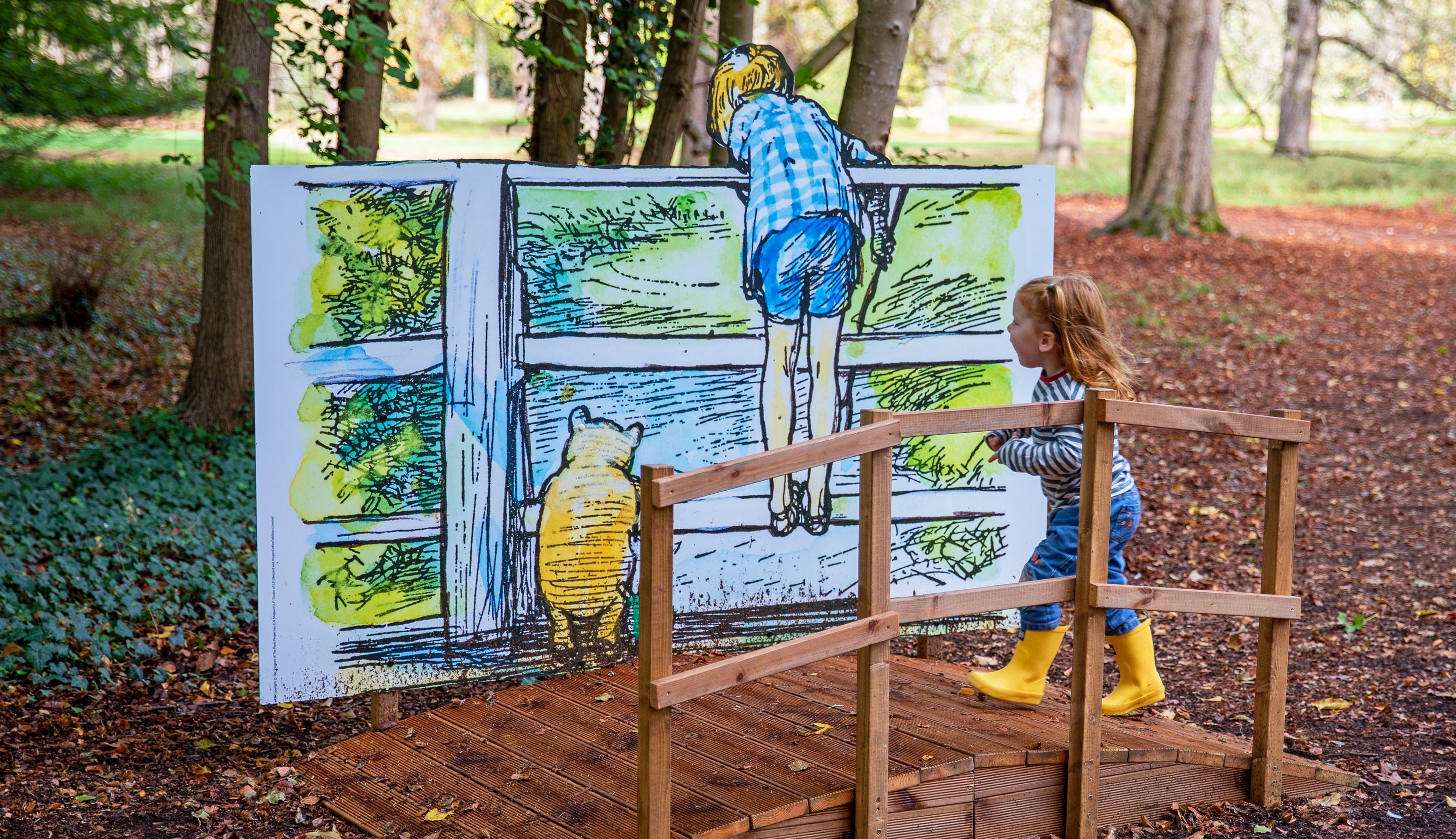 Enjoy illustrations around the gardens on the Winnie-the-Pooh story trail at Anglesey Abbey