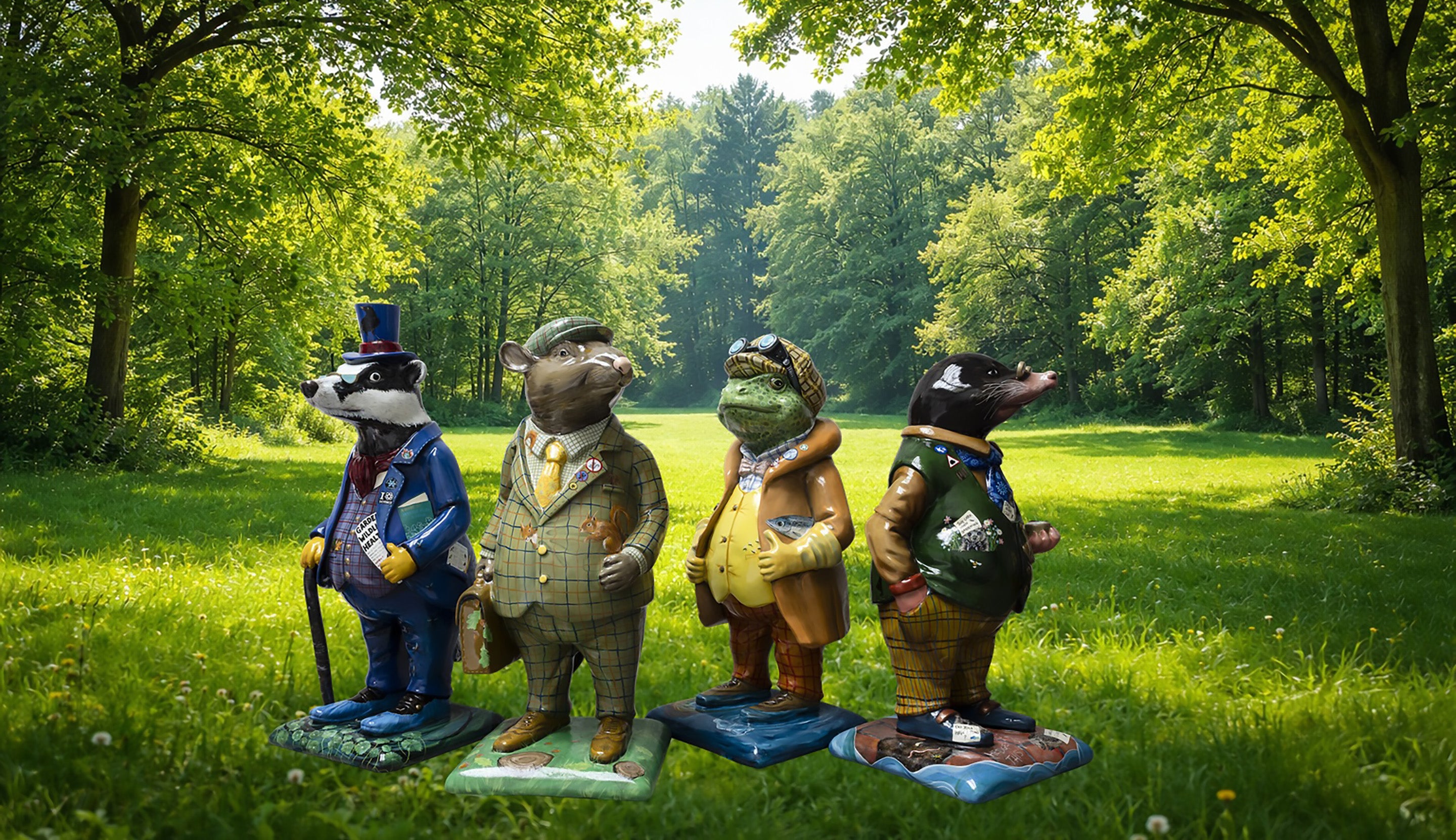 Wild in Art Wind in the Willows sculpture trail at Anglesey Abbey